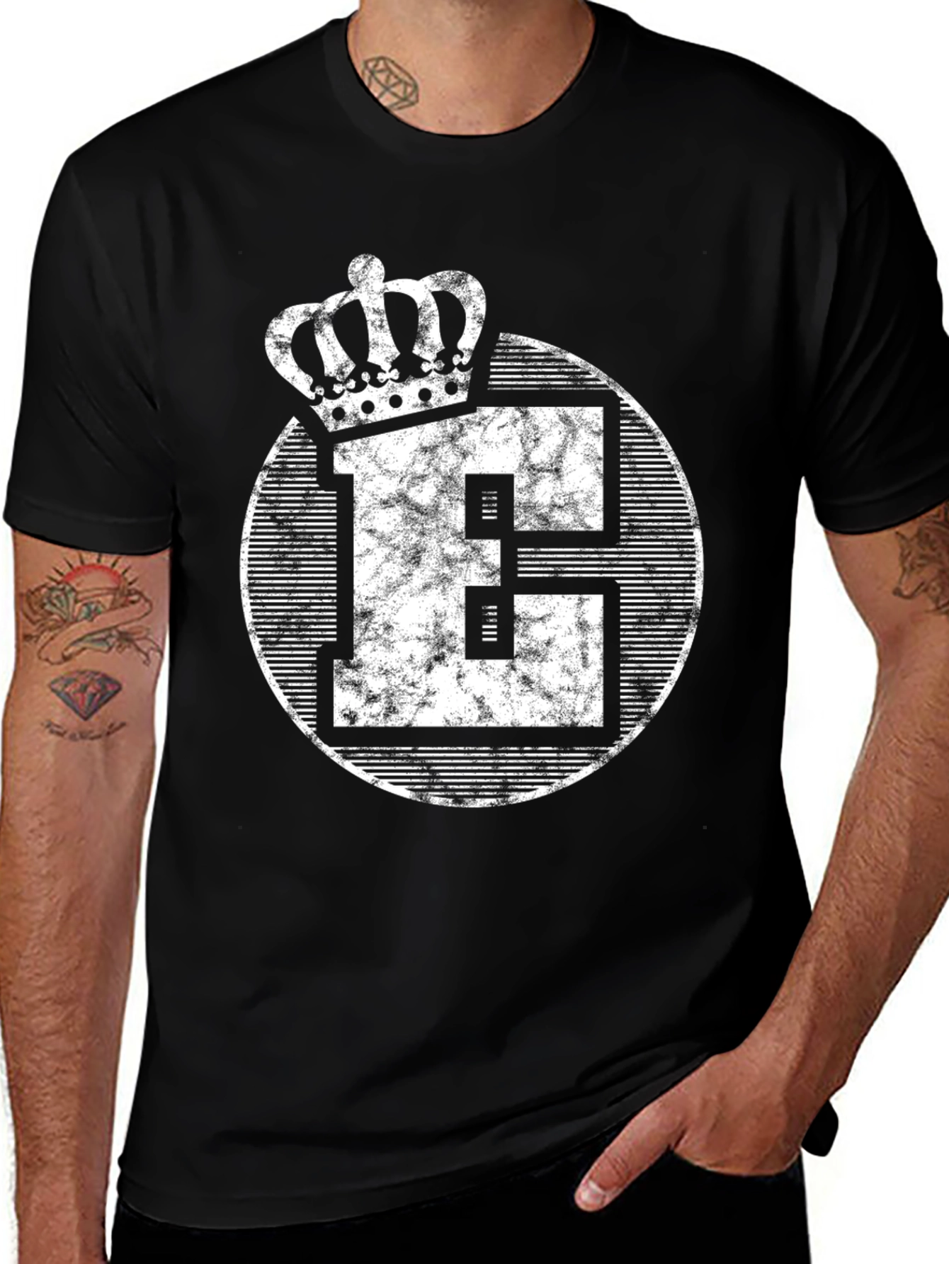 Variant 4 of King 'E' Graphic Print Men's T-Shirt
