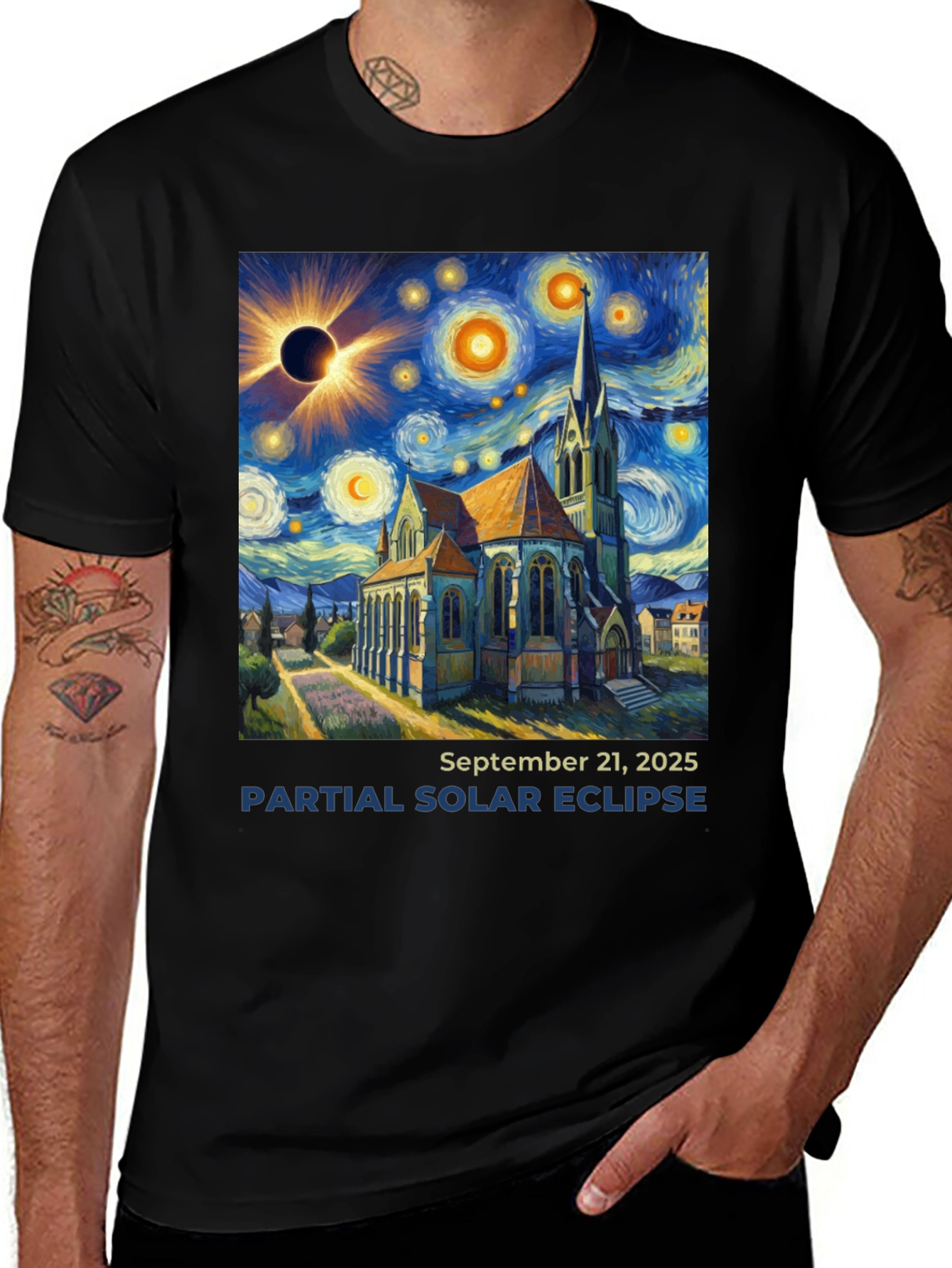 Partial Solar Eclipse Van Gogh Style Shirt
