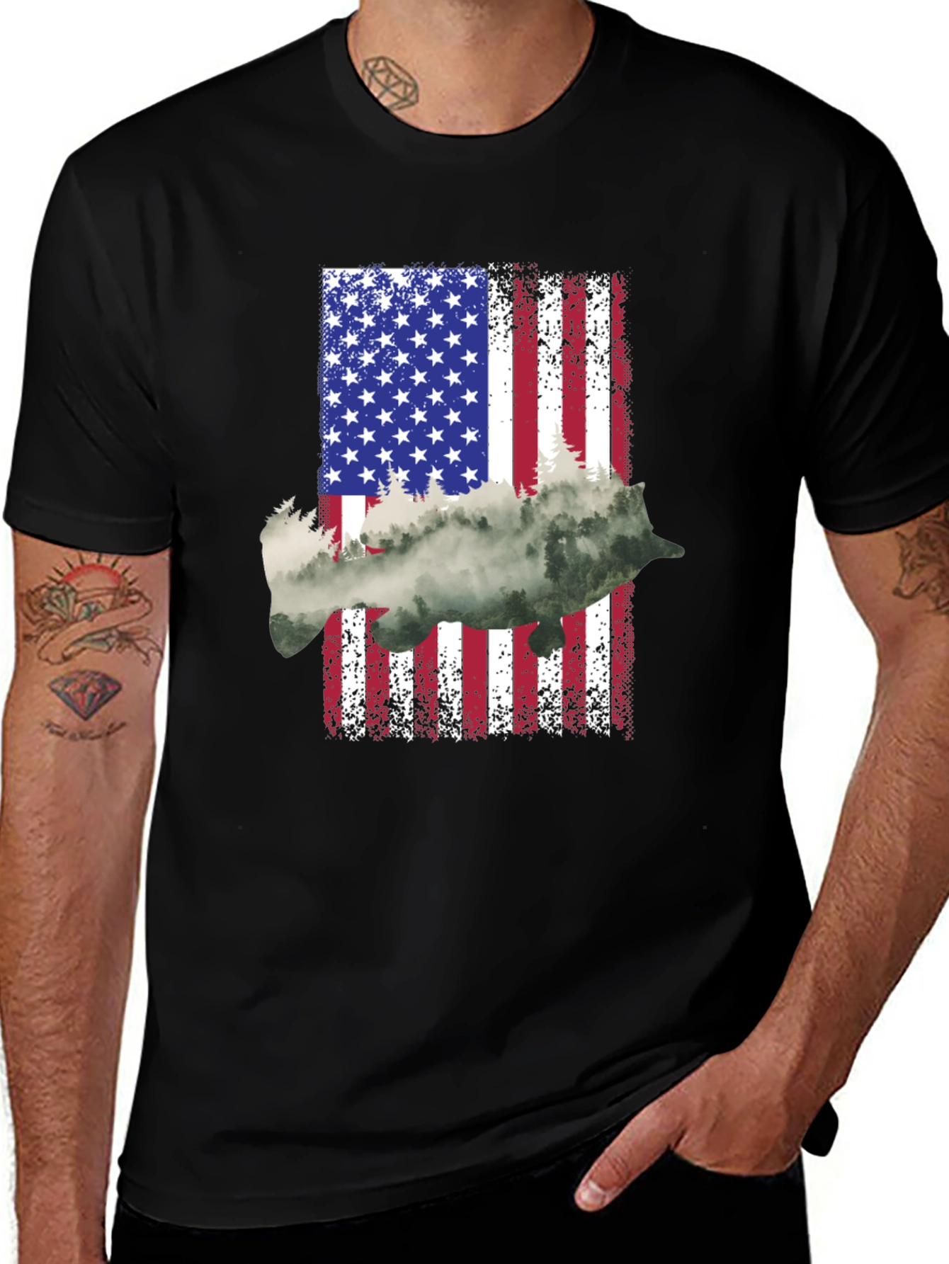 Variant 2 of American Flag Fish Graphic Tee