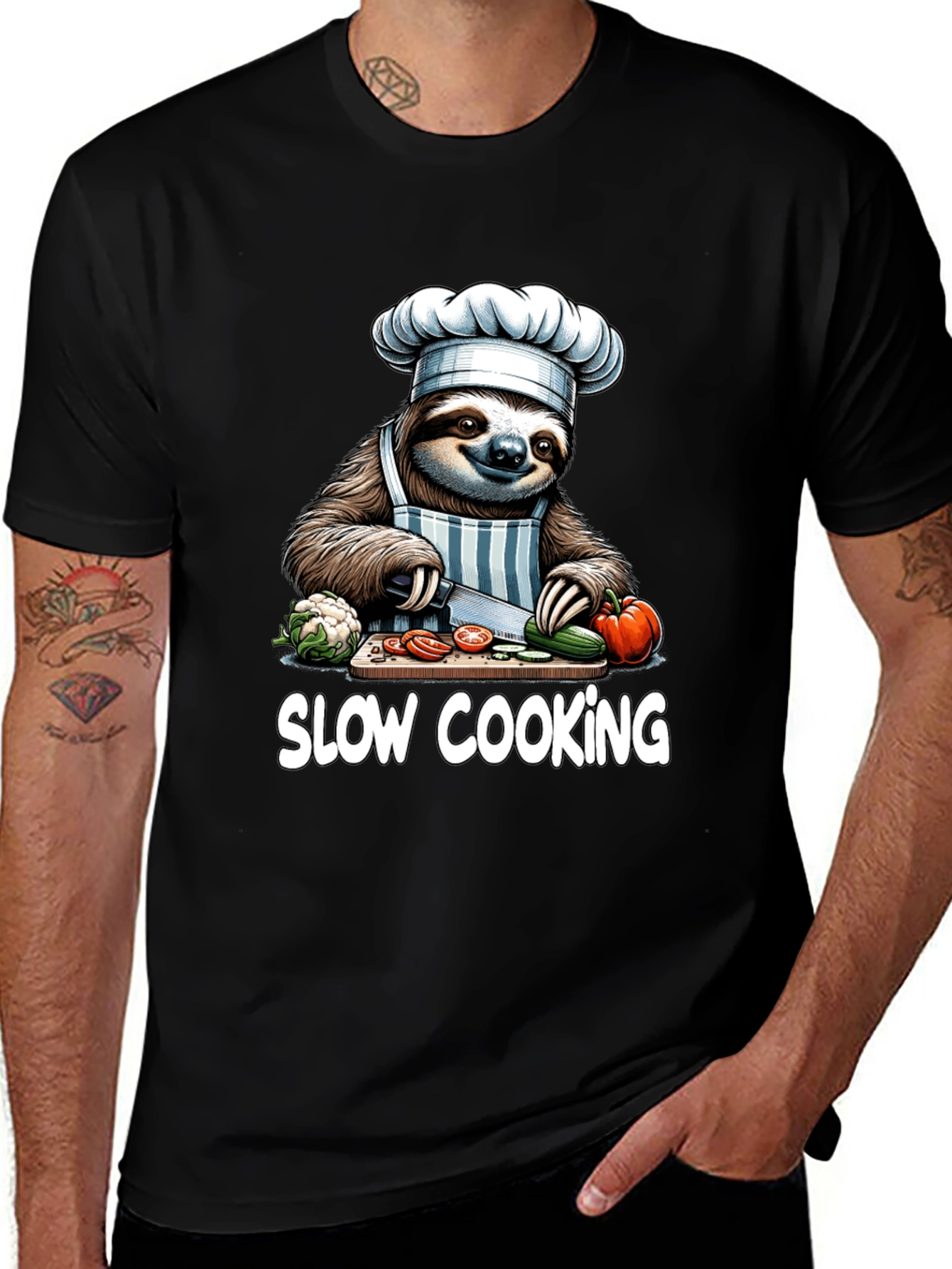 Variant 25 of Sloth Chef T-Shirt - Slow Cooking Tee