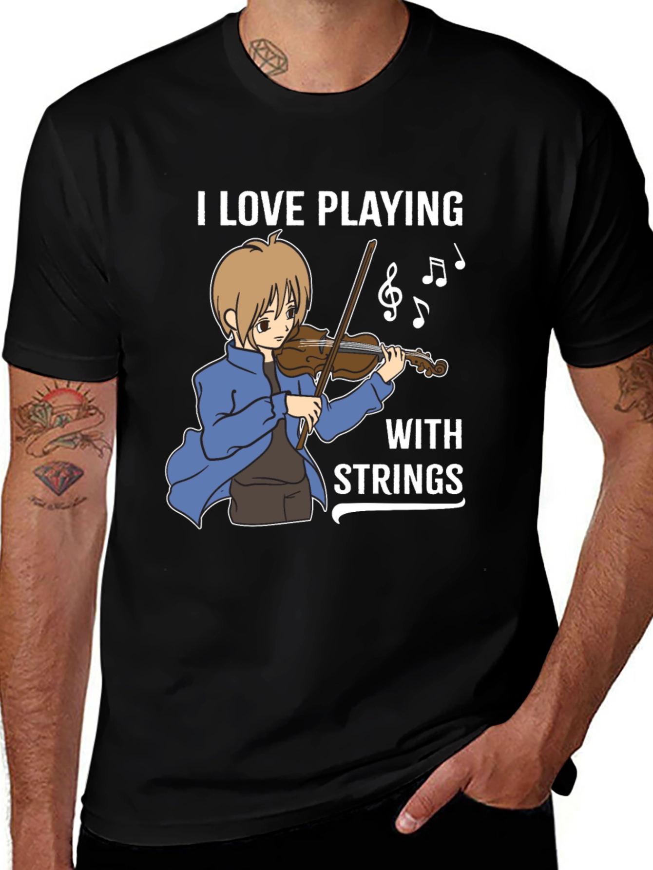 Variant 5 of I Love Playing With Strings T-Shirt