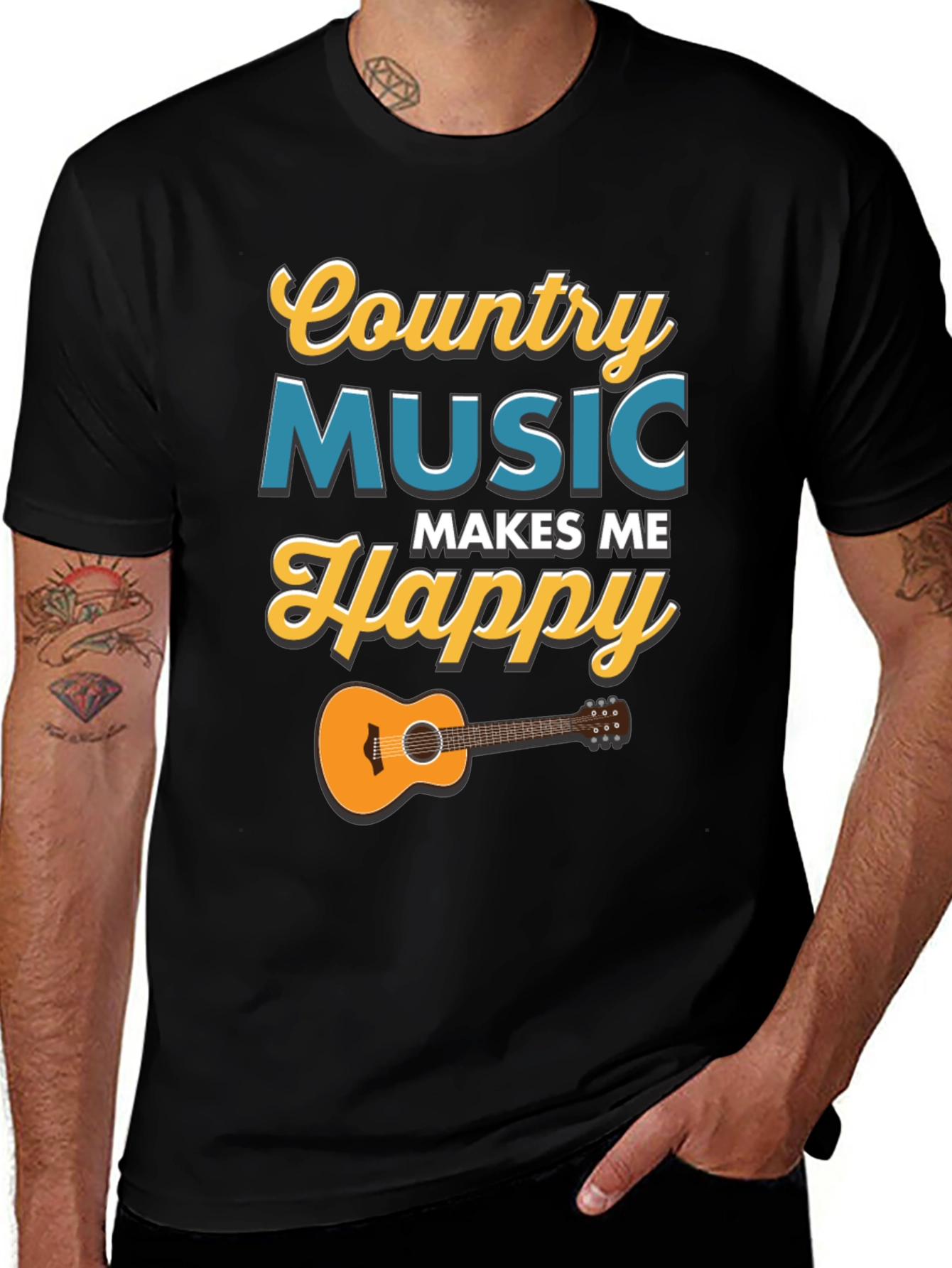 Variant 21 of Country Music Makes Me Happy T-Shirt