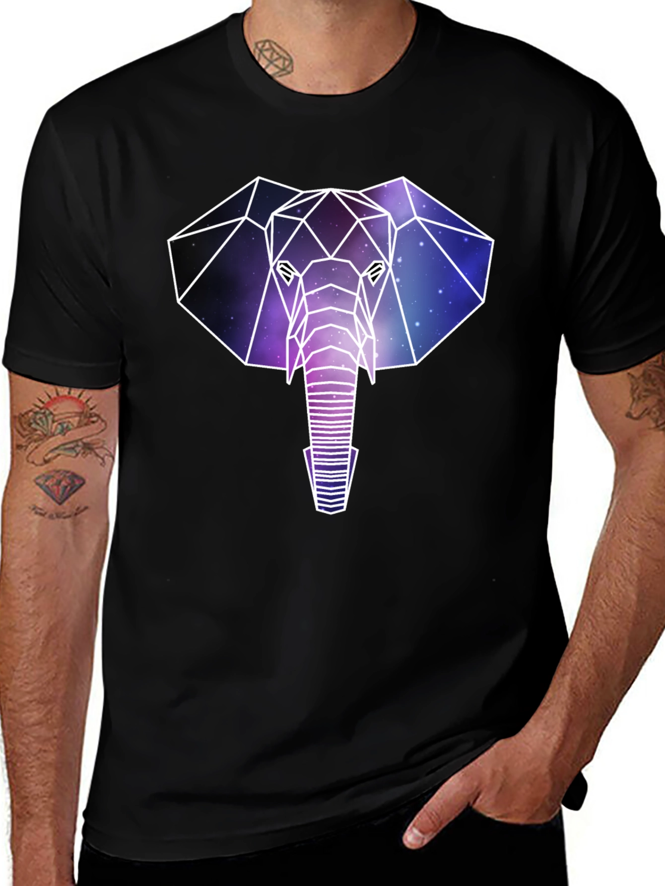 Variant 24 of Geometric Galaxy Elephant T-Shirt