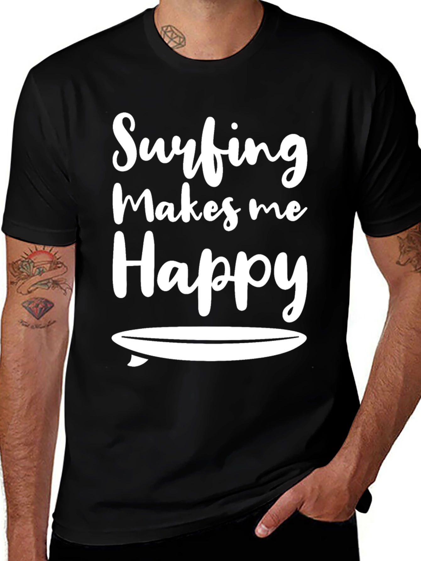 Variant 27 of Surfing Makes Me Happy Graphic Tee