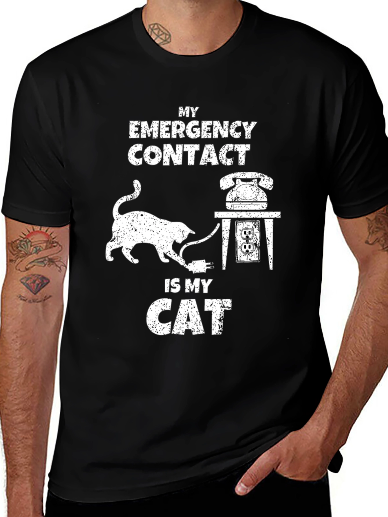 Variant 2 of My Emergency Contact is My Cat T-Shirt