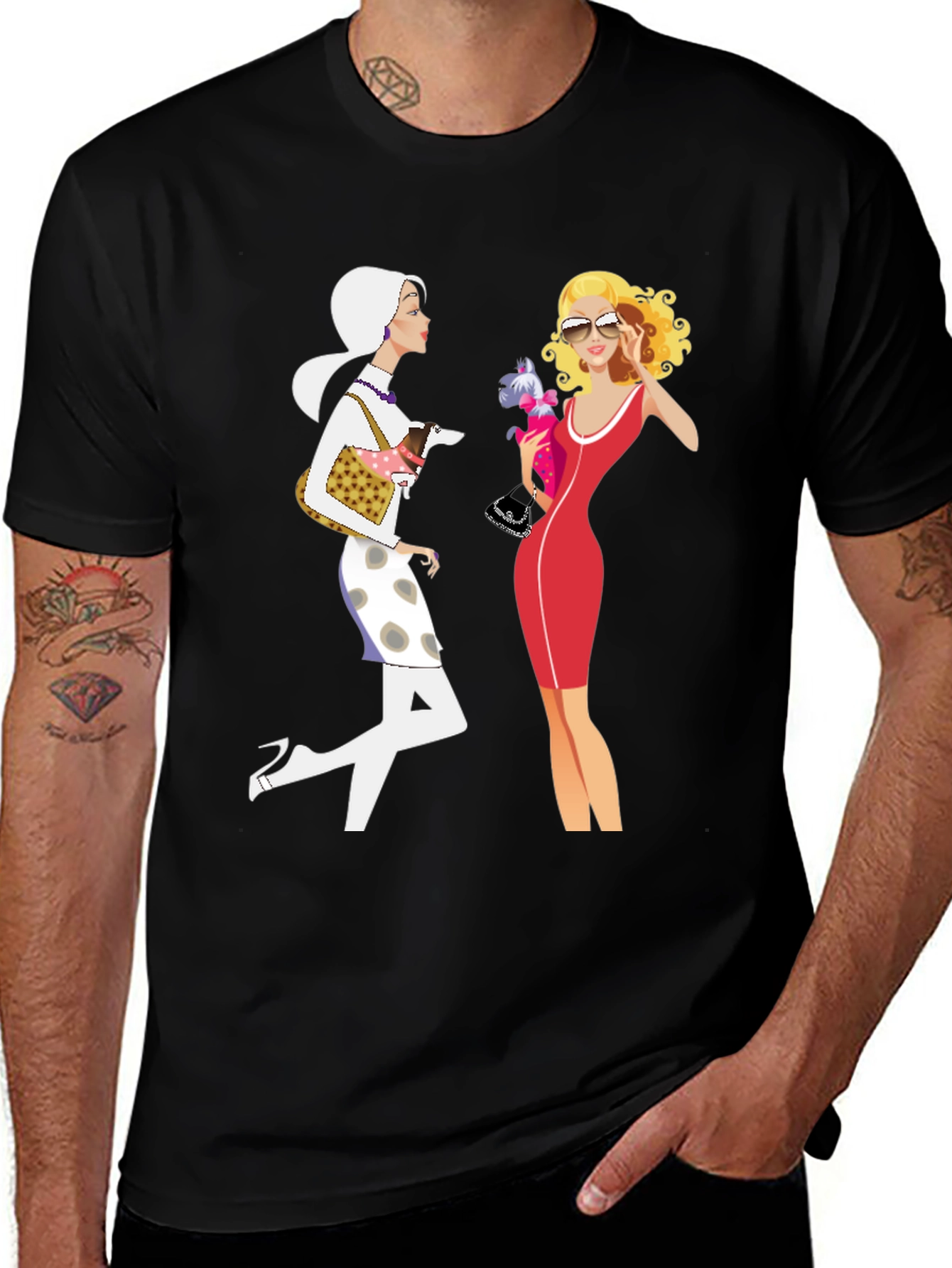 Variant 19 of Stylish Cartoon Print Crew Neck Tee