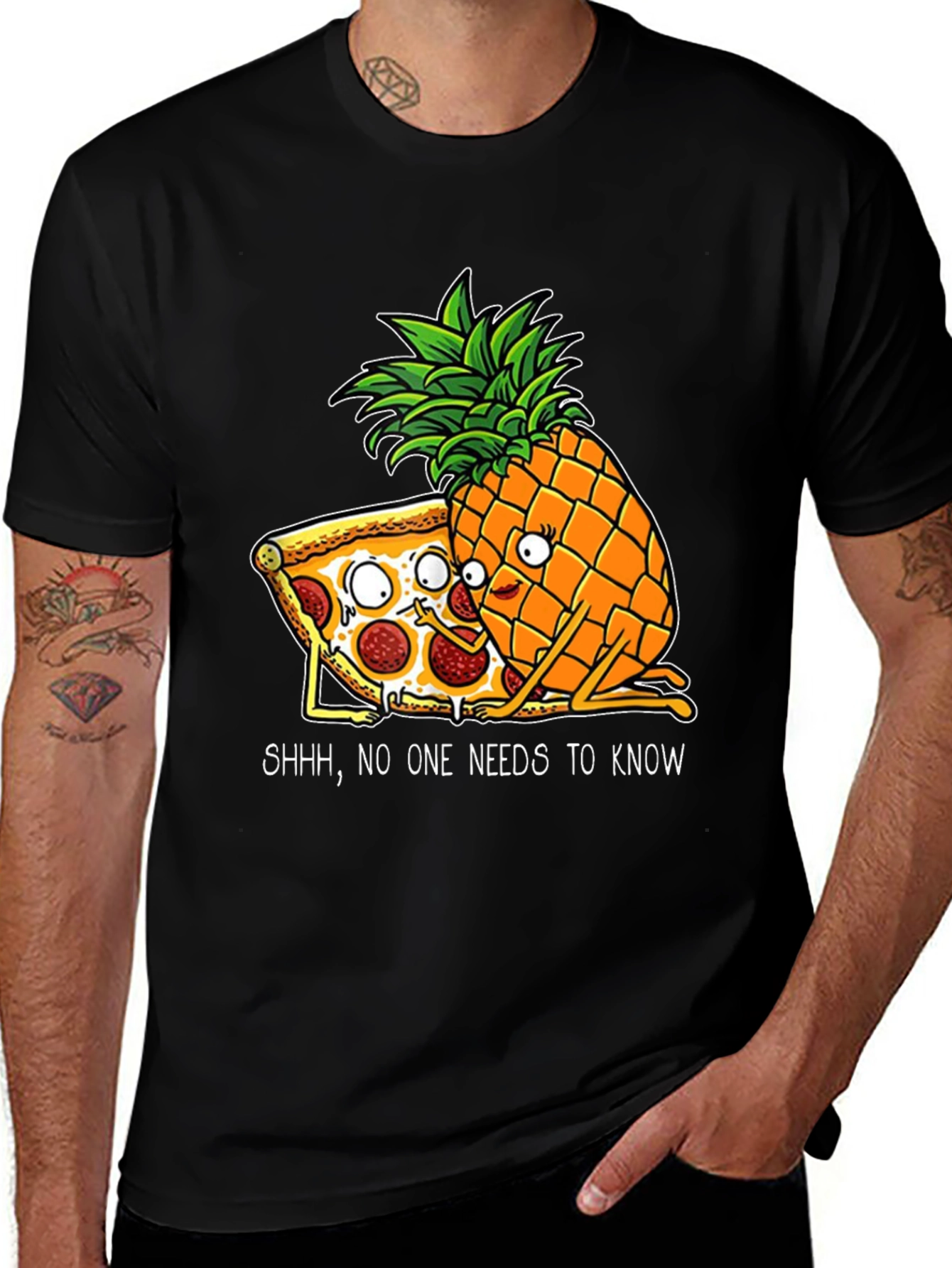 Variant 25 of Funny Pizza & Pineapple Graphic T-Shirt