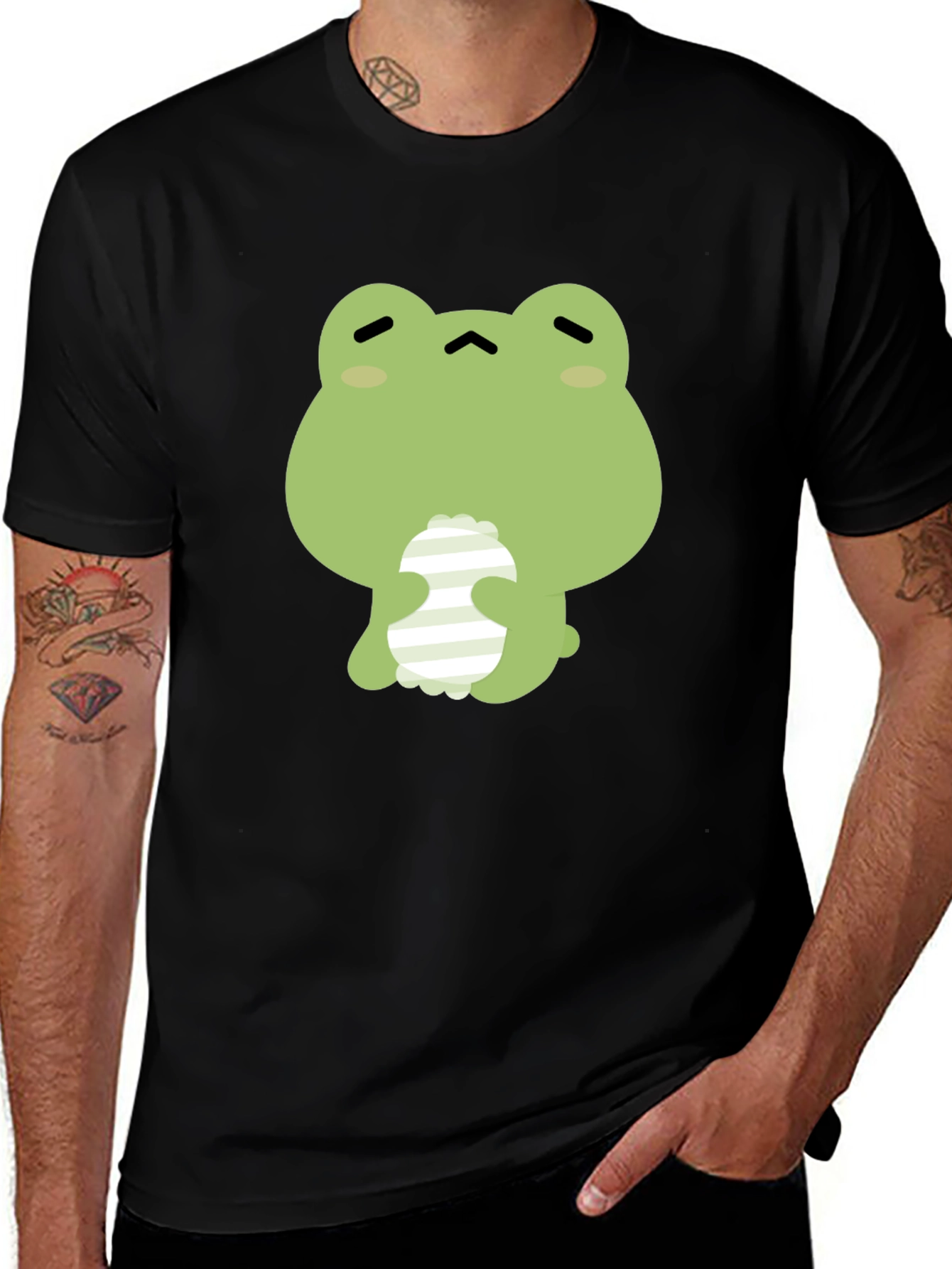 Variant 28 of Frog Graphic Print Black T-Shirt