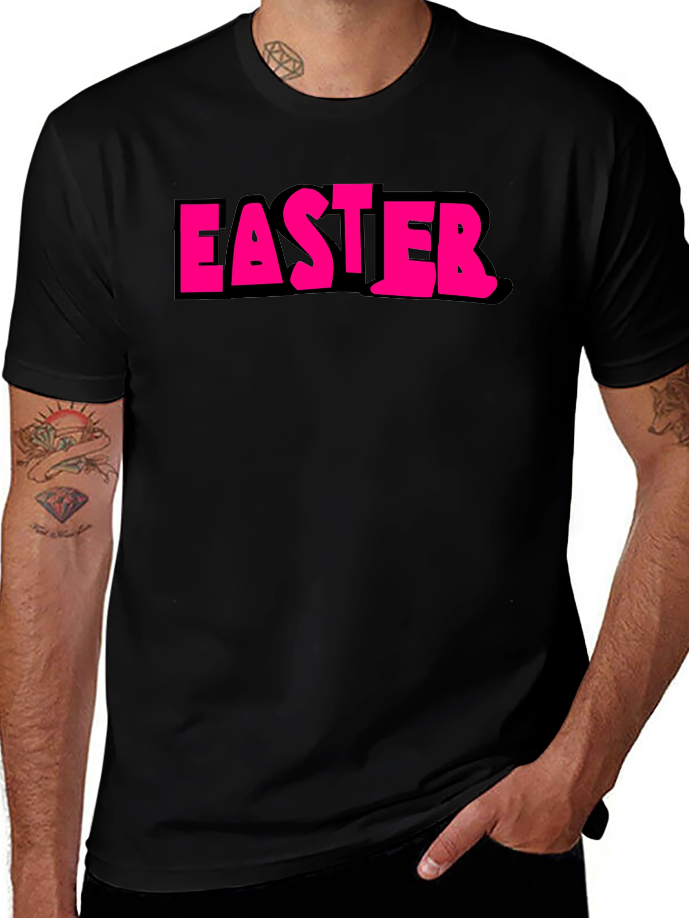 Easter Text Graphic Print Novelty T-Shirt
