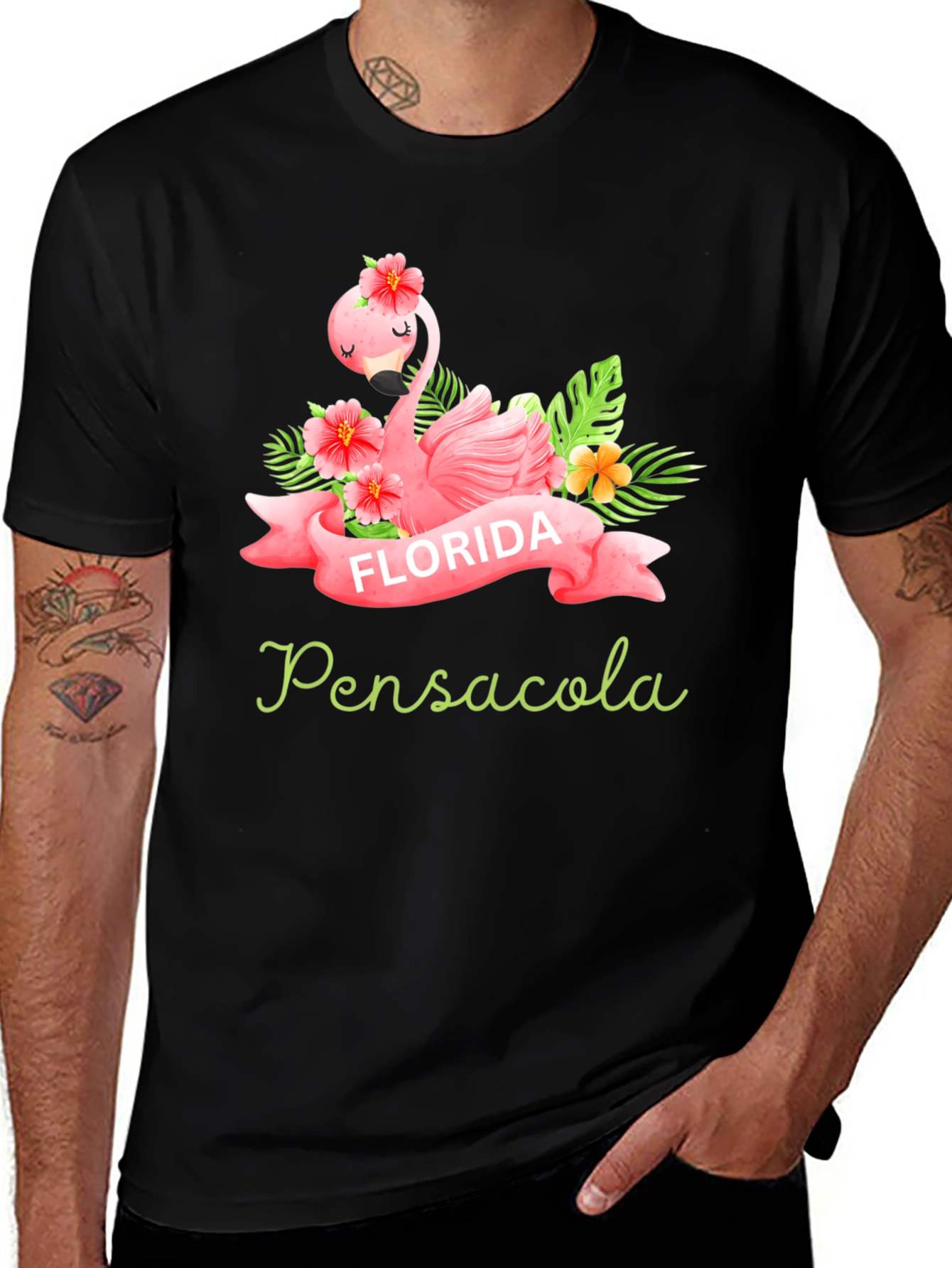 Florida Pensacola Flamingo Graphic T-Shirt