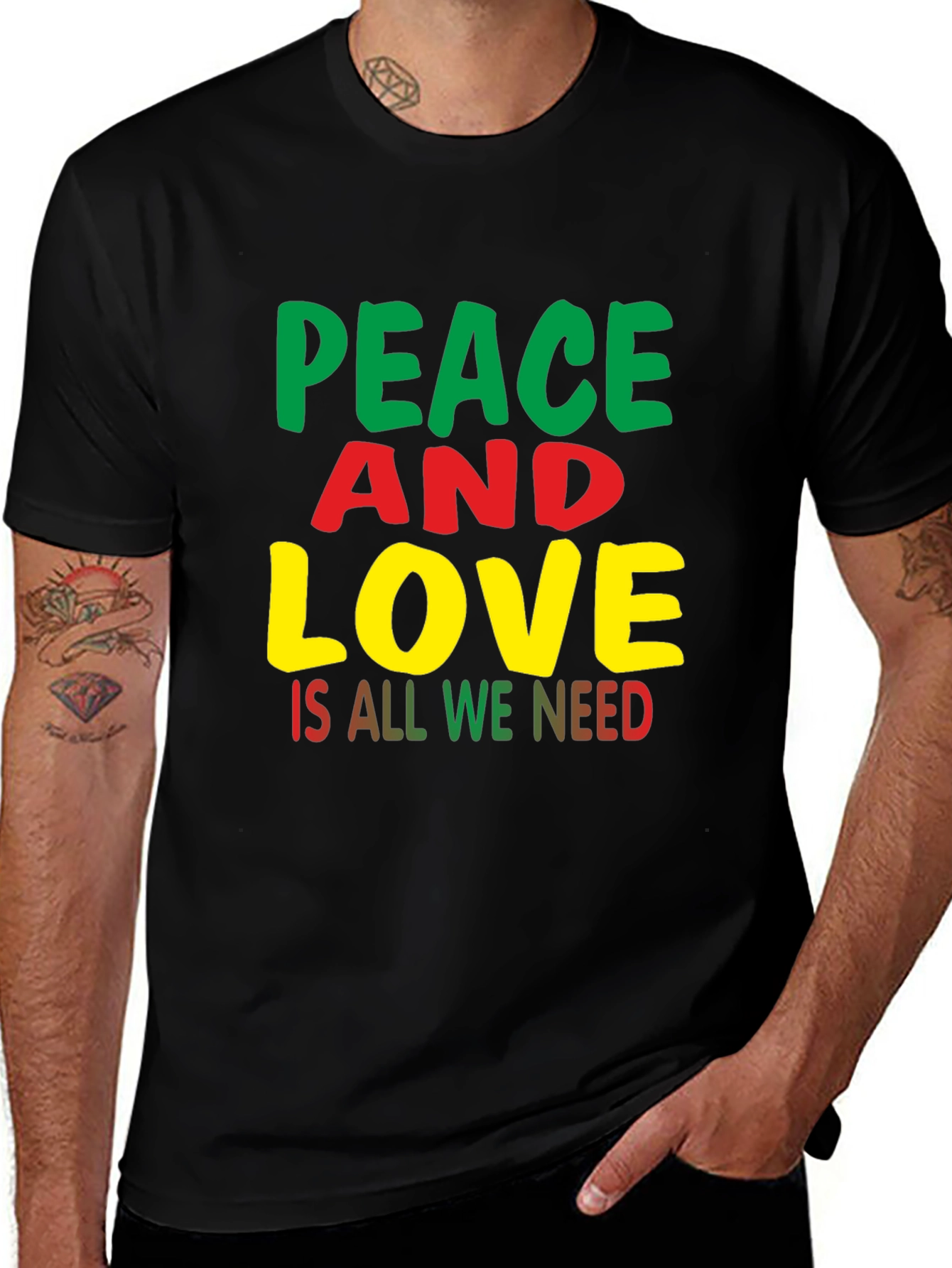 Variant 5 of Peace and Love T-Shirt - Black Pride Apparel