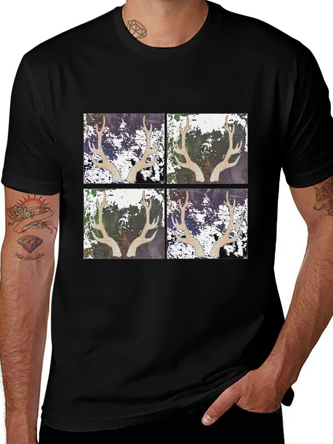 Variant 21 of Antler Art Black T-Shirt