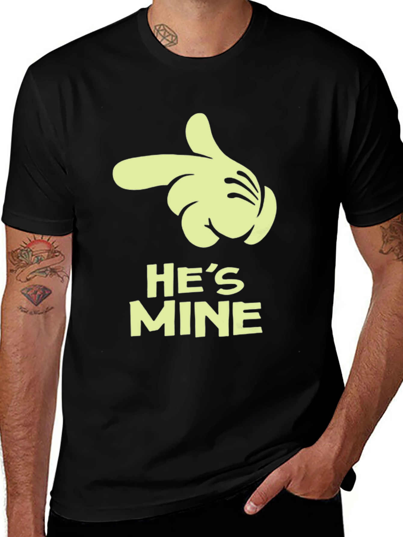 Black He's Mine Graphic Tee main image