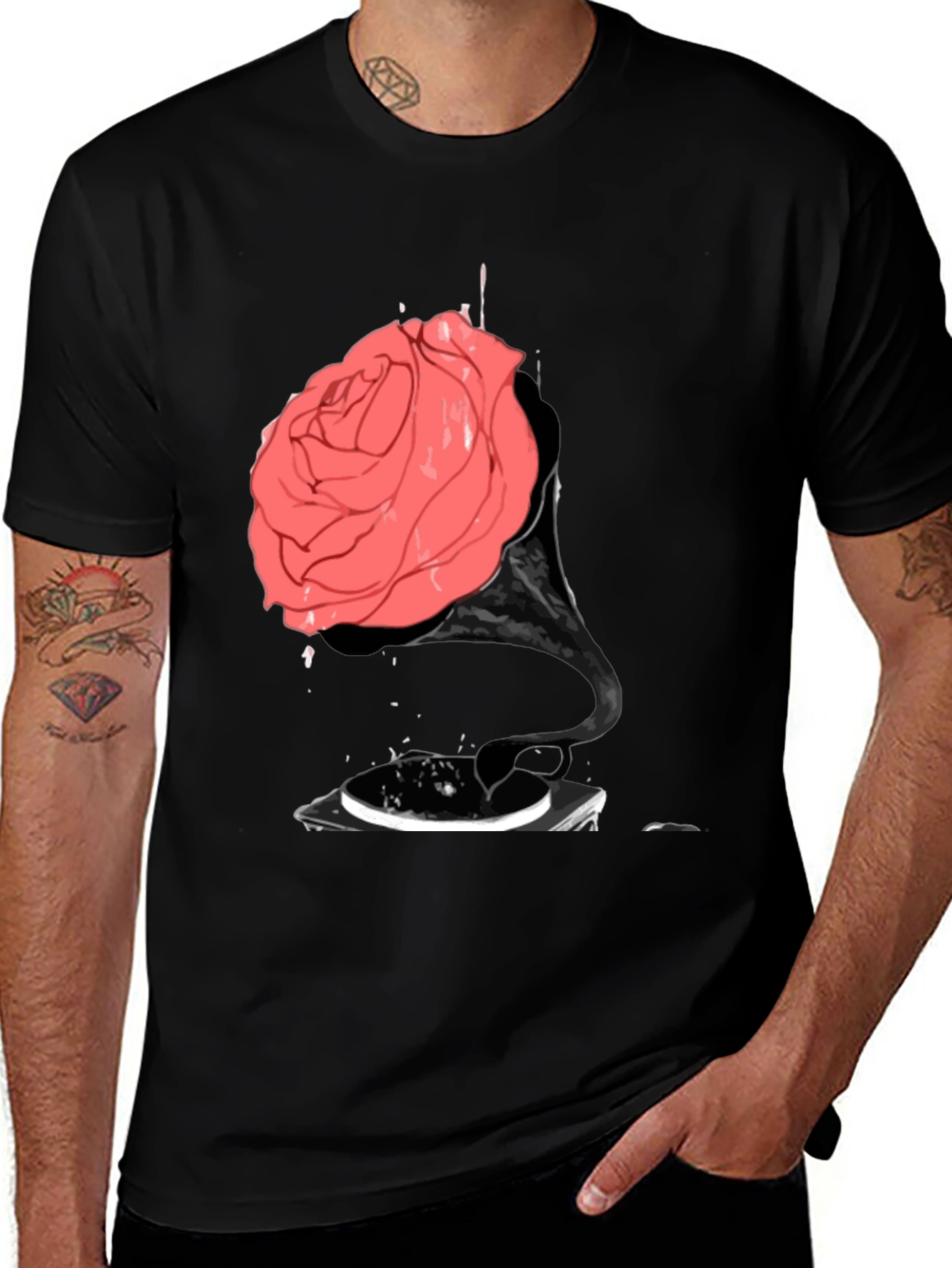 Variant 27 of Rose Phonograph Black T-Shirt