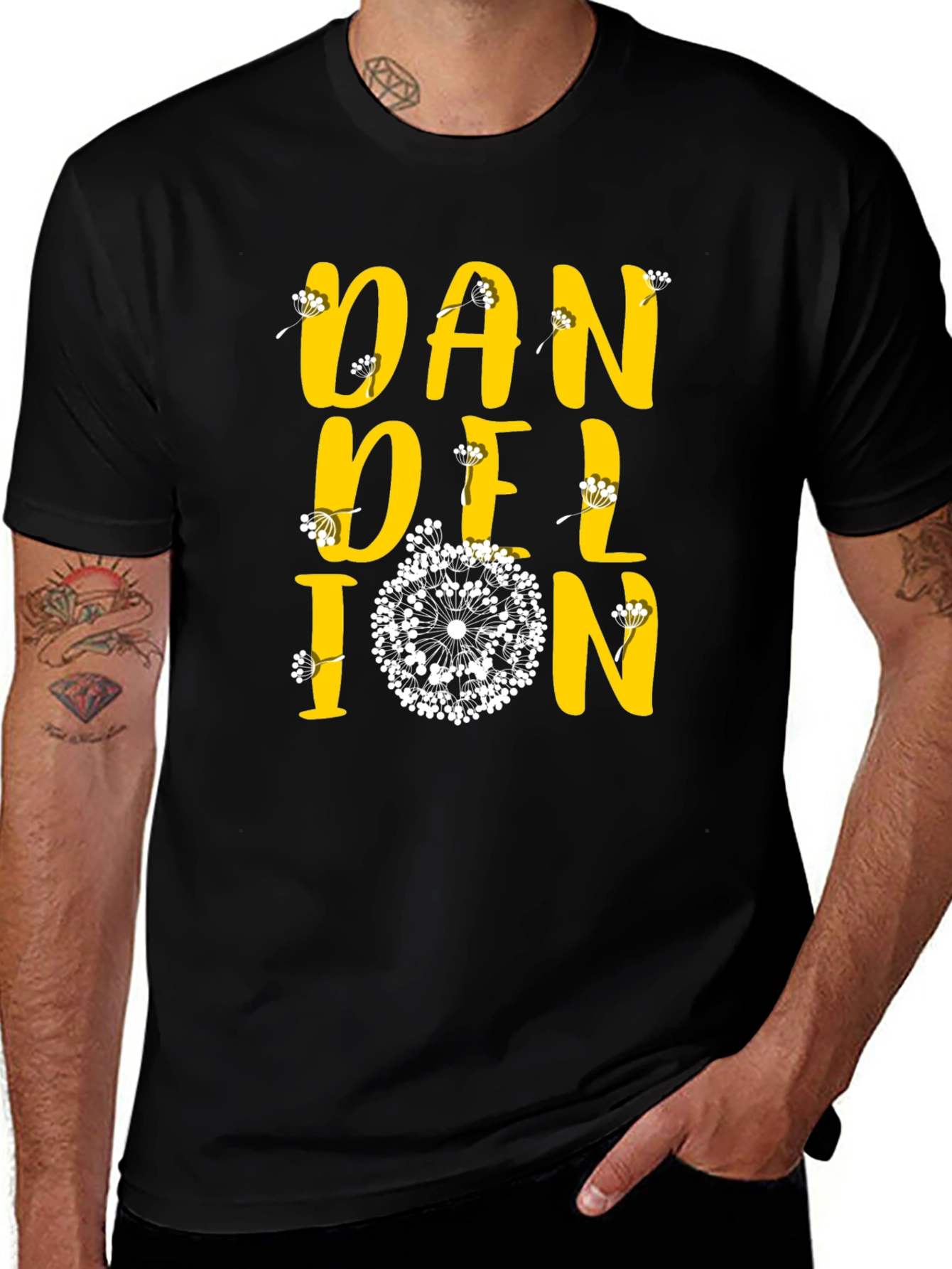 Dandelion Graphic Black Tee