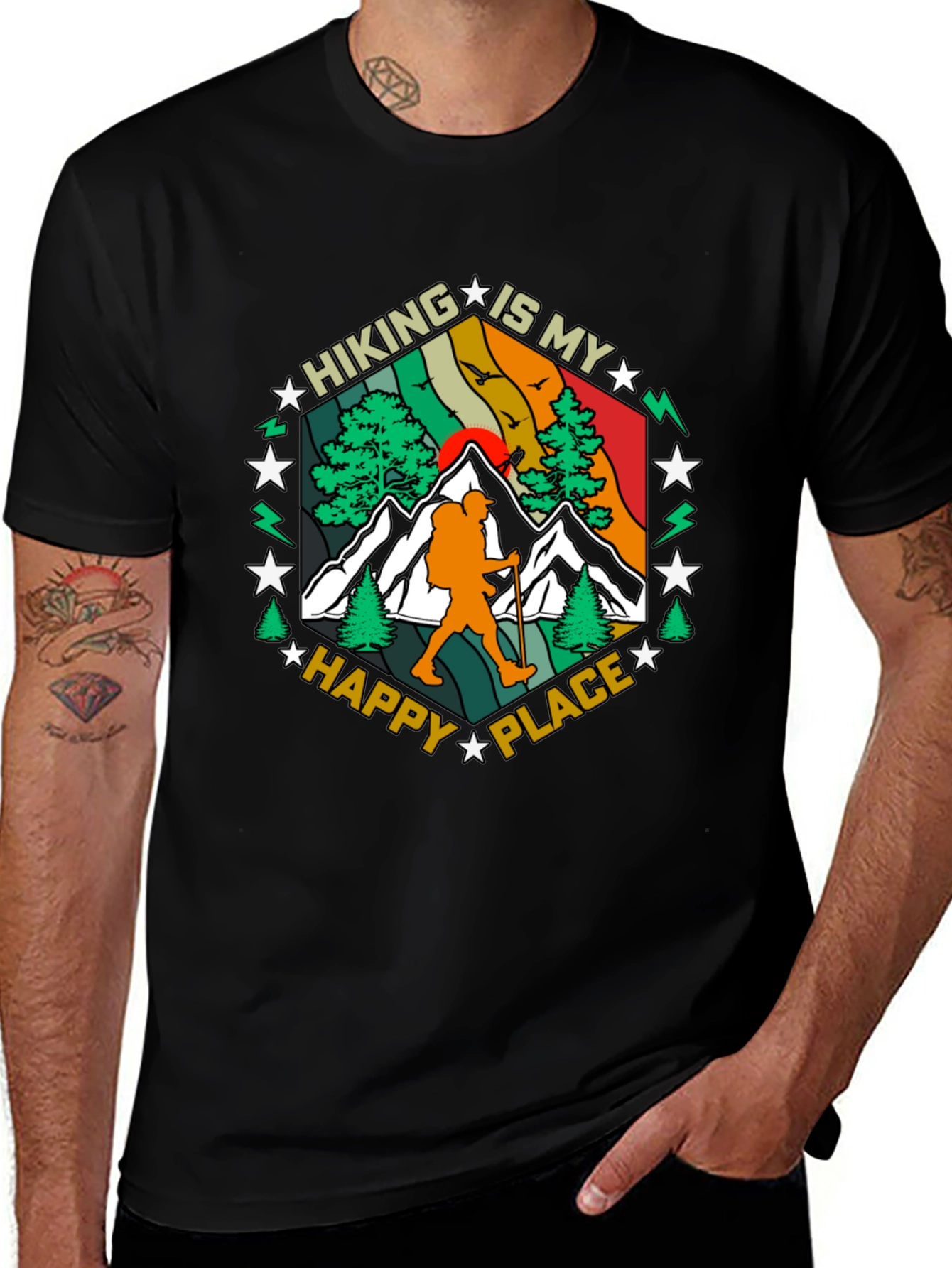 Variant 6 of Hiking Is My Happy Place Graphic Tee