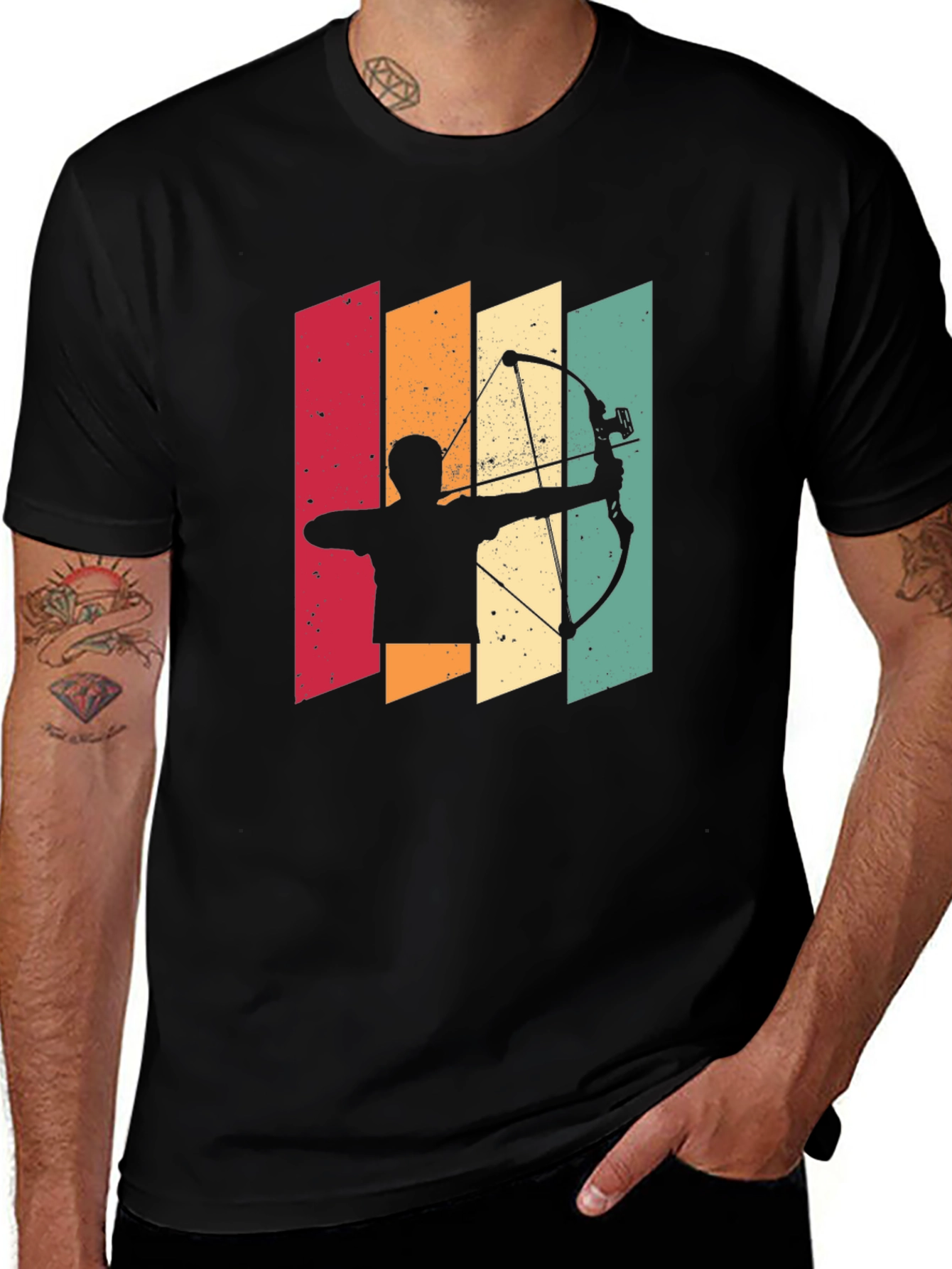 Variant 9 of Archery Silhouette Retro Style Graphic Tee