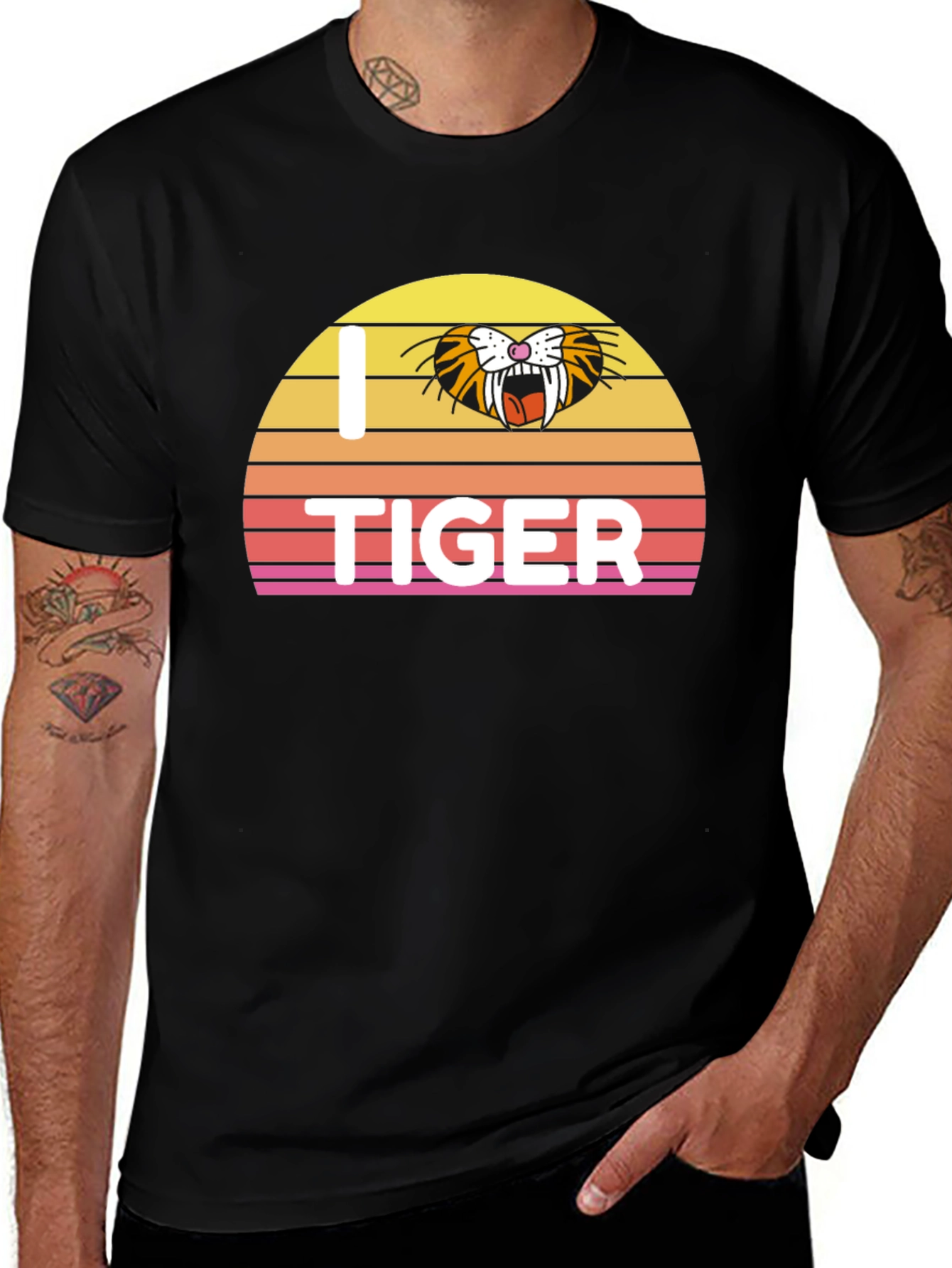 Variant 11 of I Heart Tiger Graphic Tee - Black T-Shirt