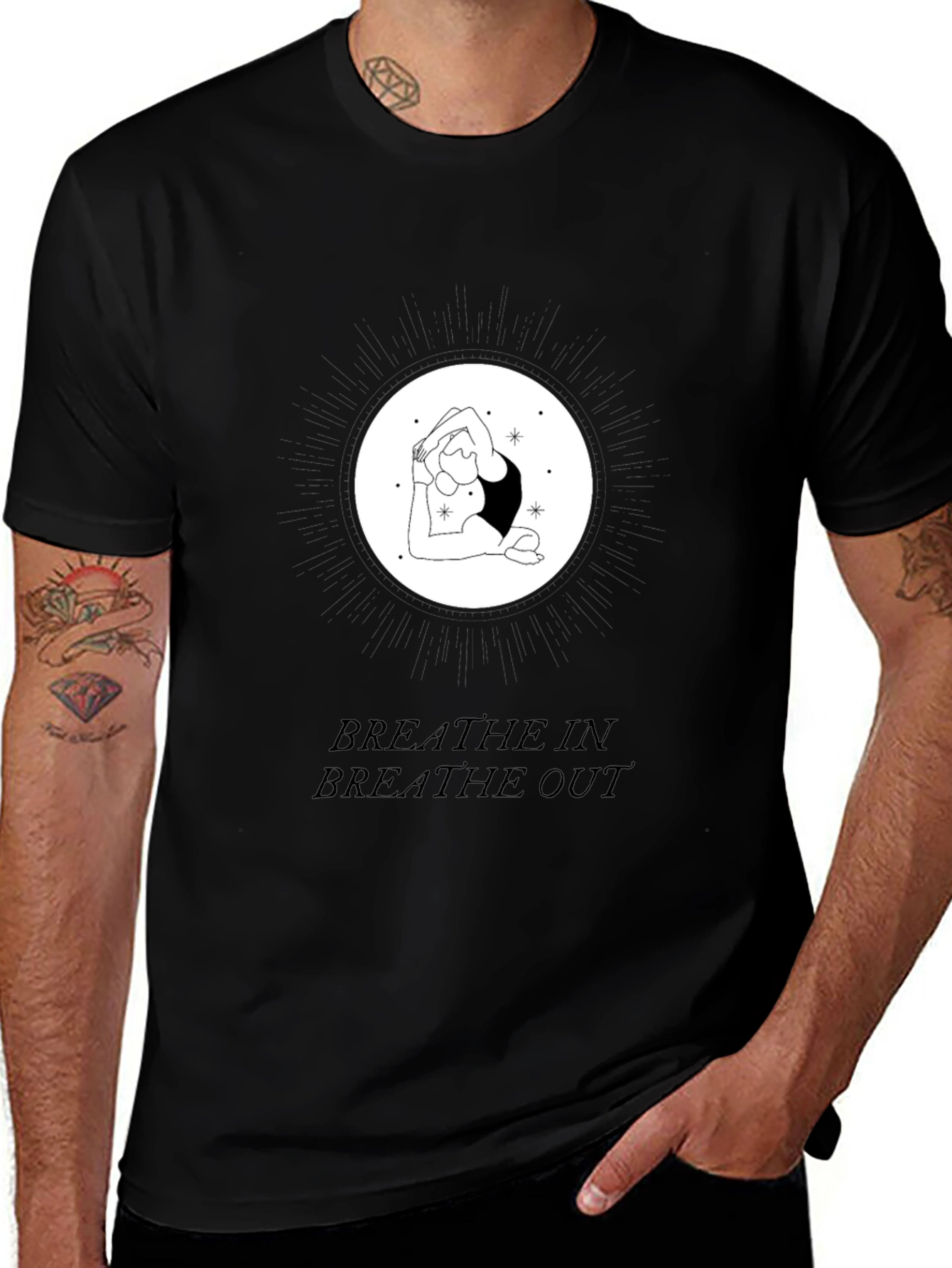 Variant 11 of Yoga Breathe In Breathe Out Black T-Shirt