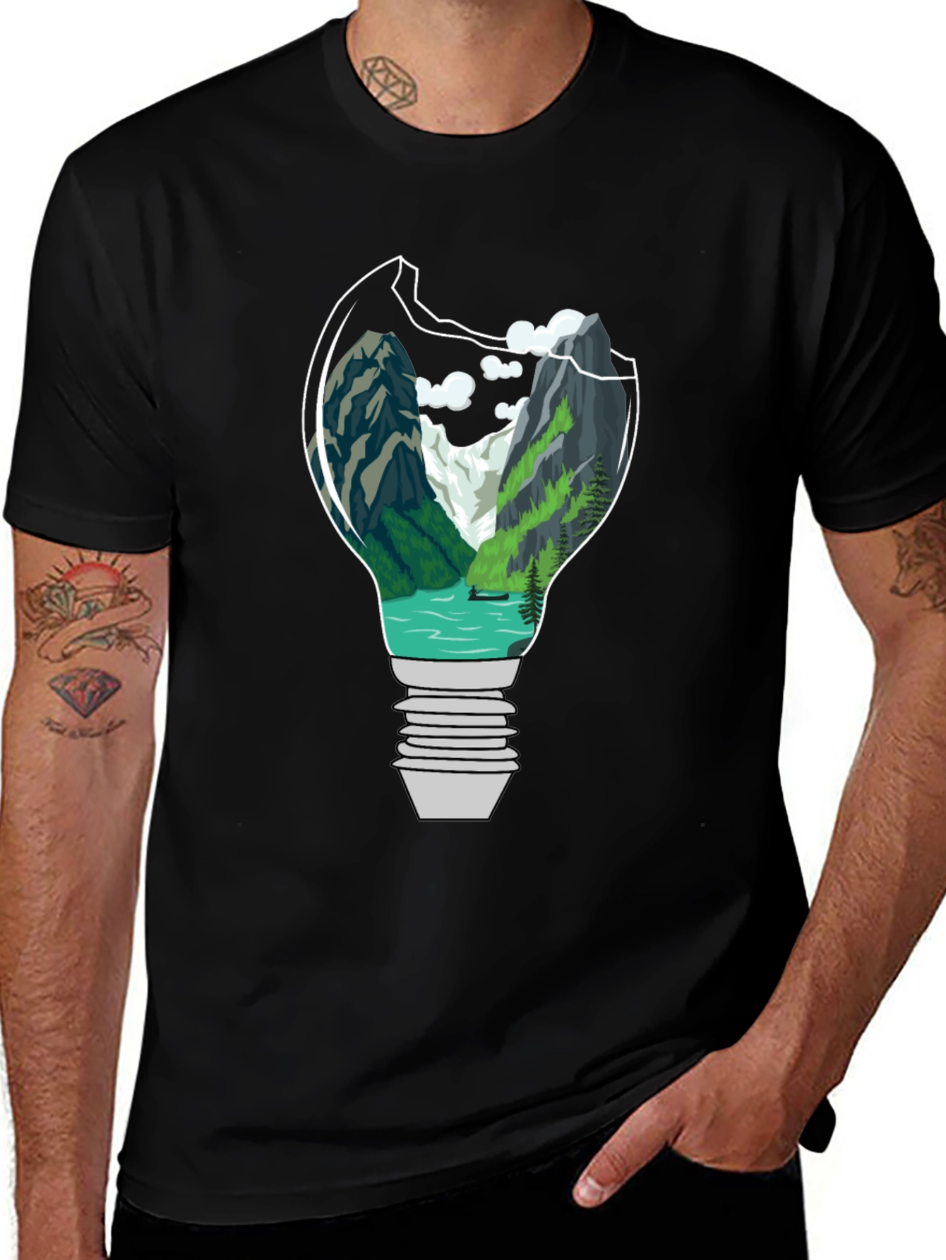 Variant 14 of Nature Bulb Graphic Tee - Unique Design