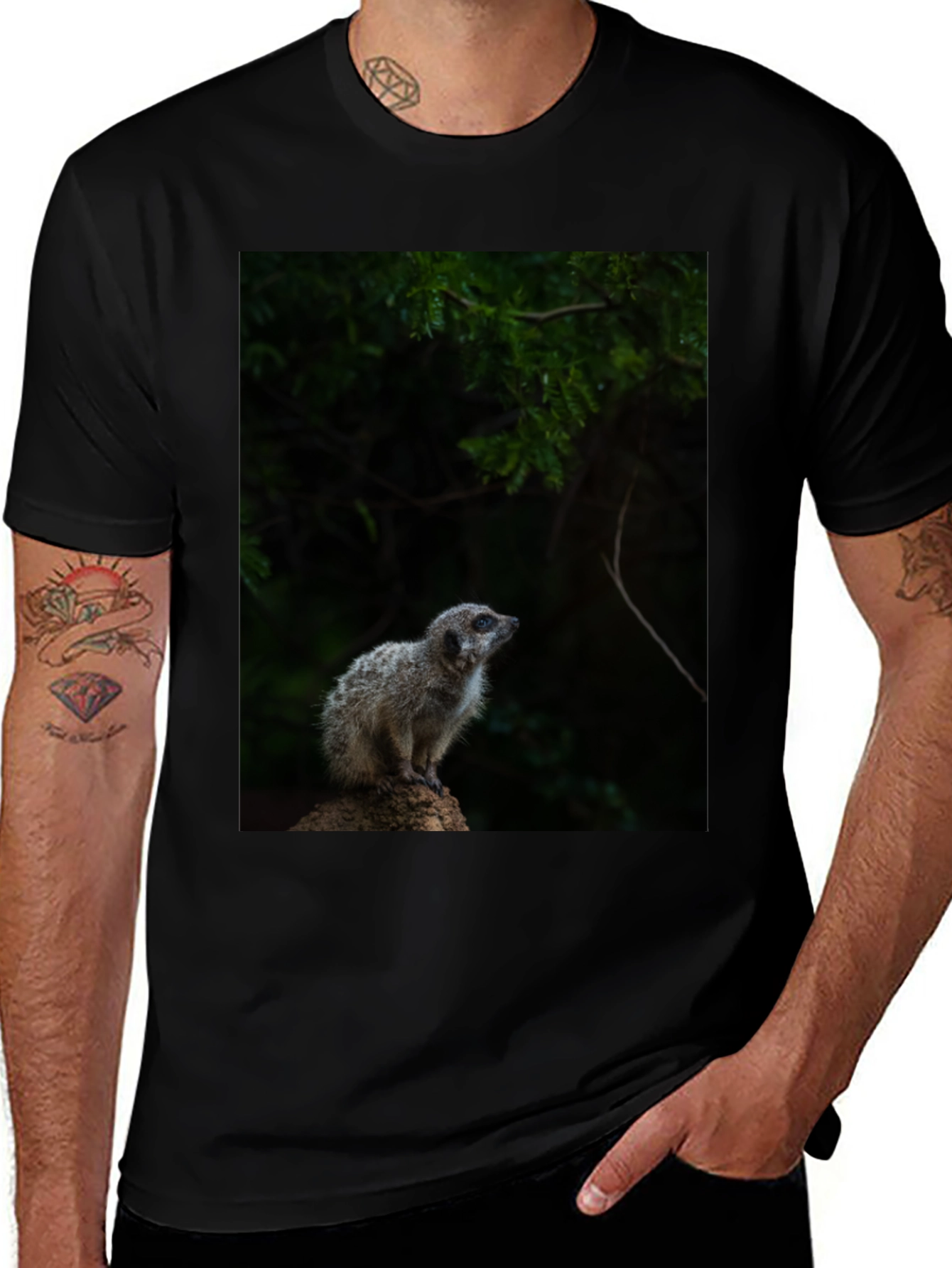 Variant 19 of Meerkat Graphic Tee - Wildlife Animal Shirt