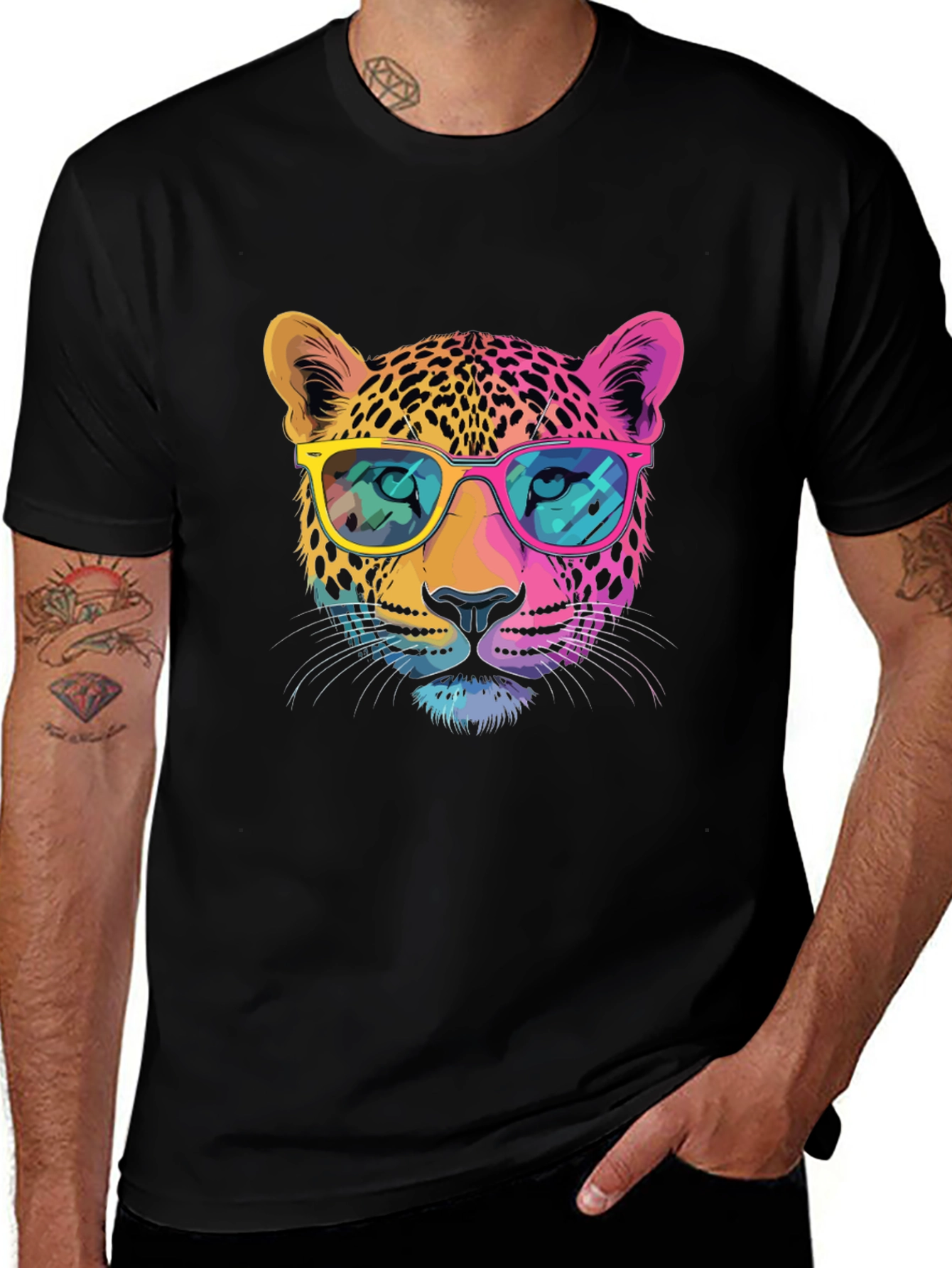 Variant 18 of Cool Cat Tee: Graphic Leopard Print T-Shirt