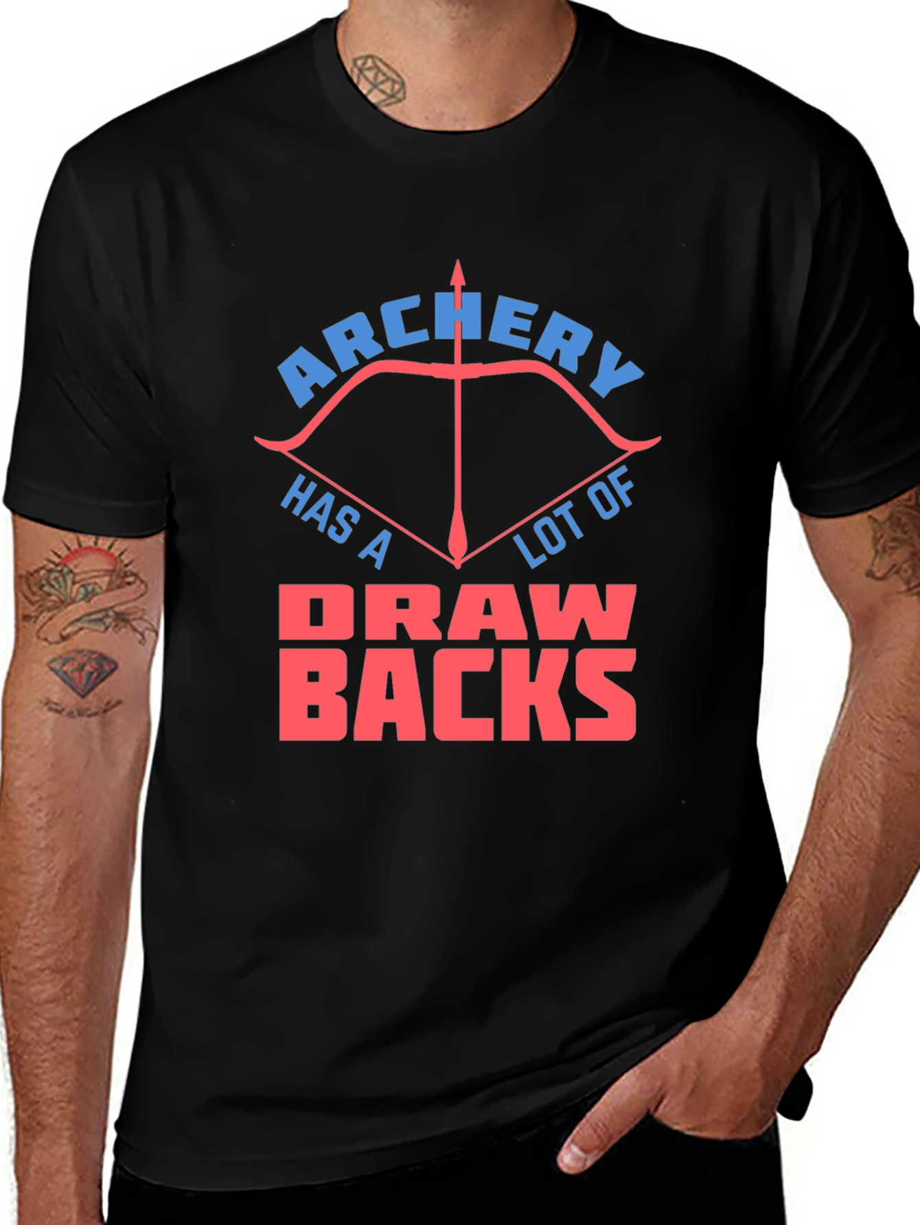 Variant 8 of Archery Humor Tee - "Draw Backs" Design