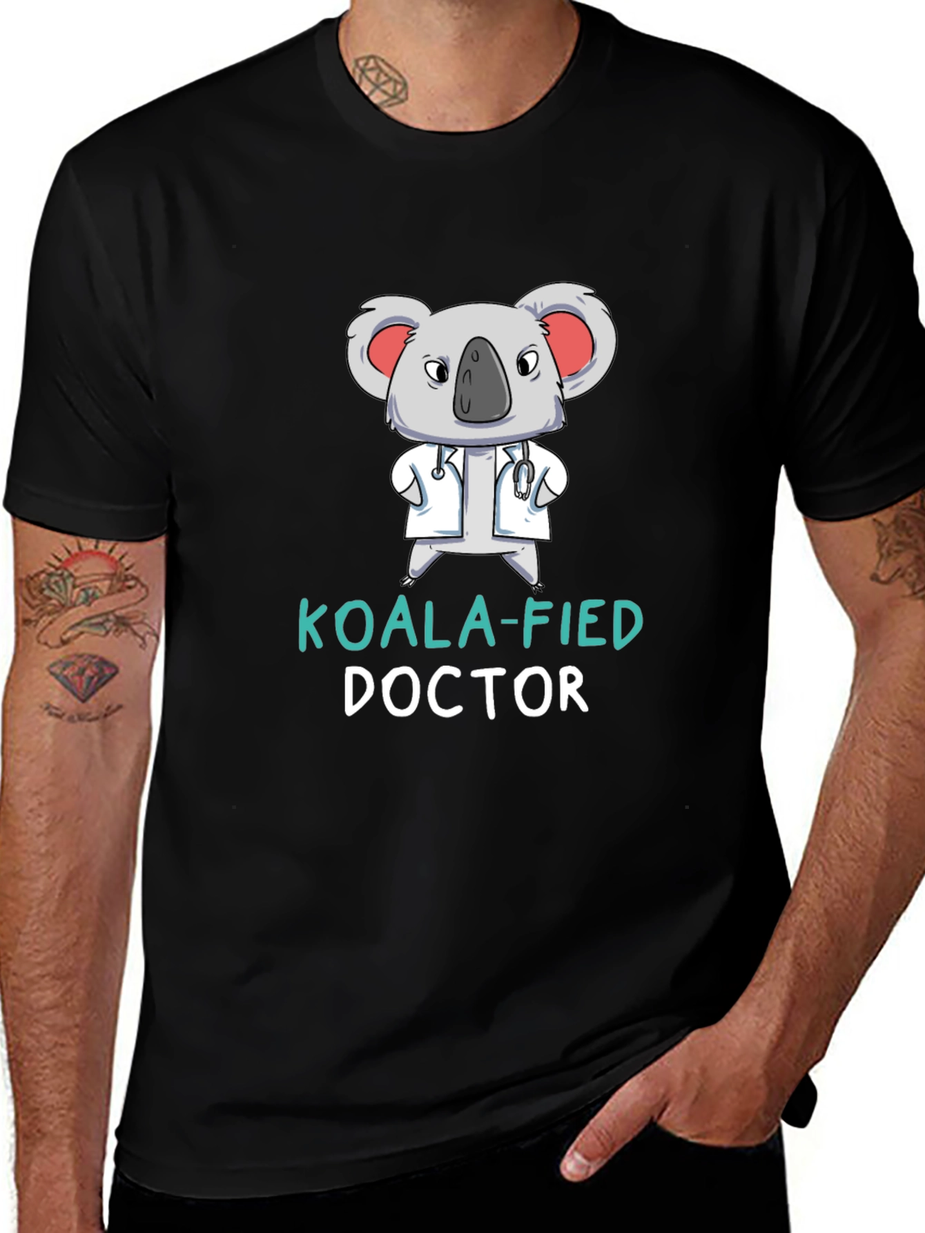 Variant 30 of Koala-fied Doctor Graphic T-Shirt Funny Tee