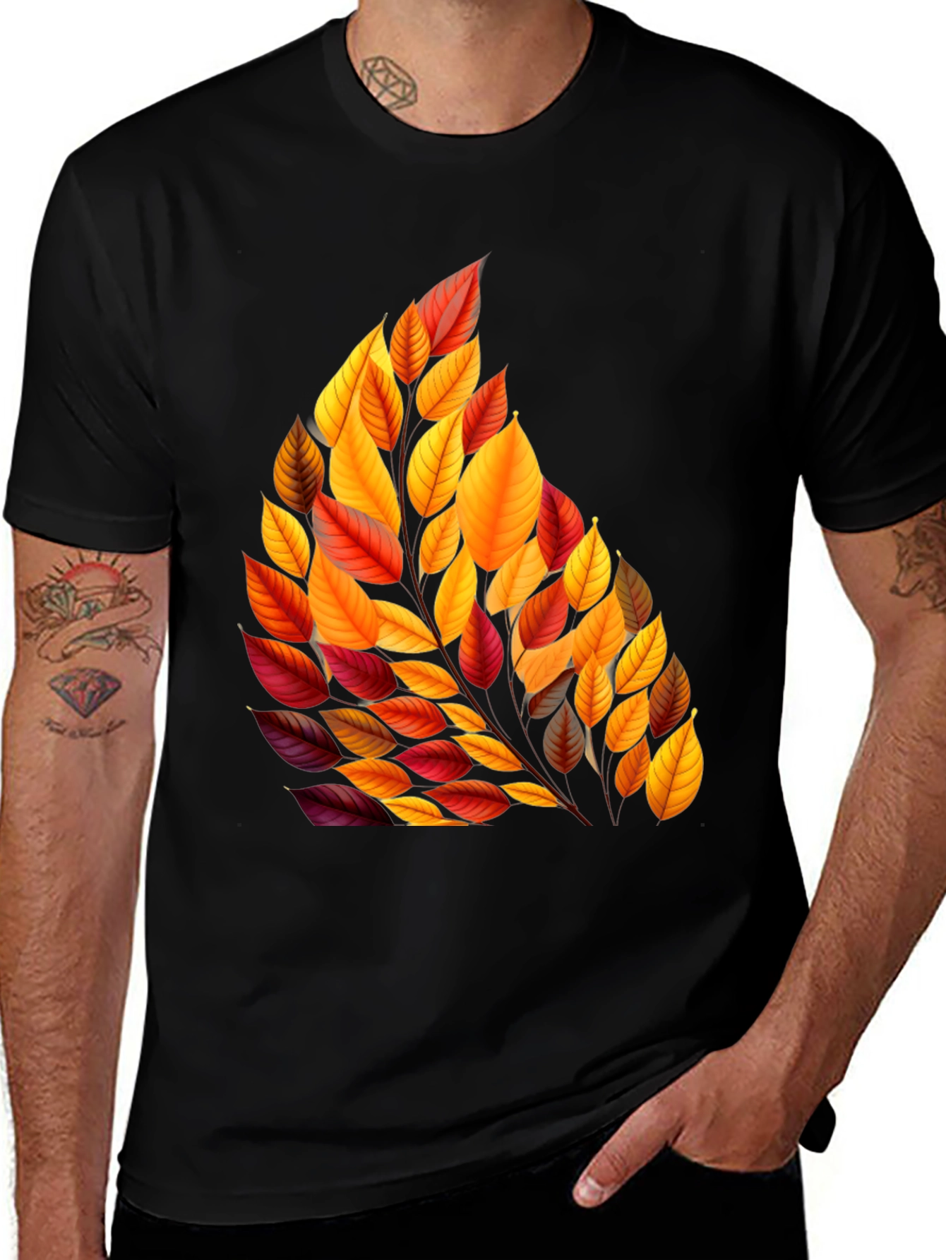 Variant 13 of Autumn Leaves Graphic T-Shirt - Stylish Fall Design