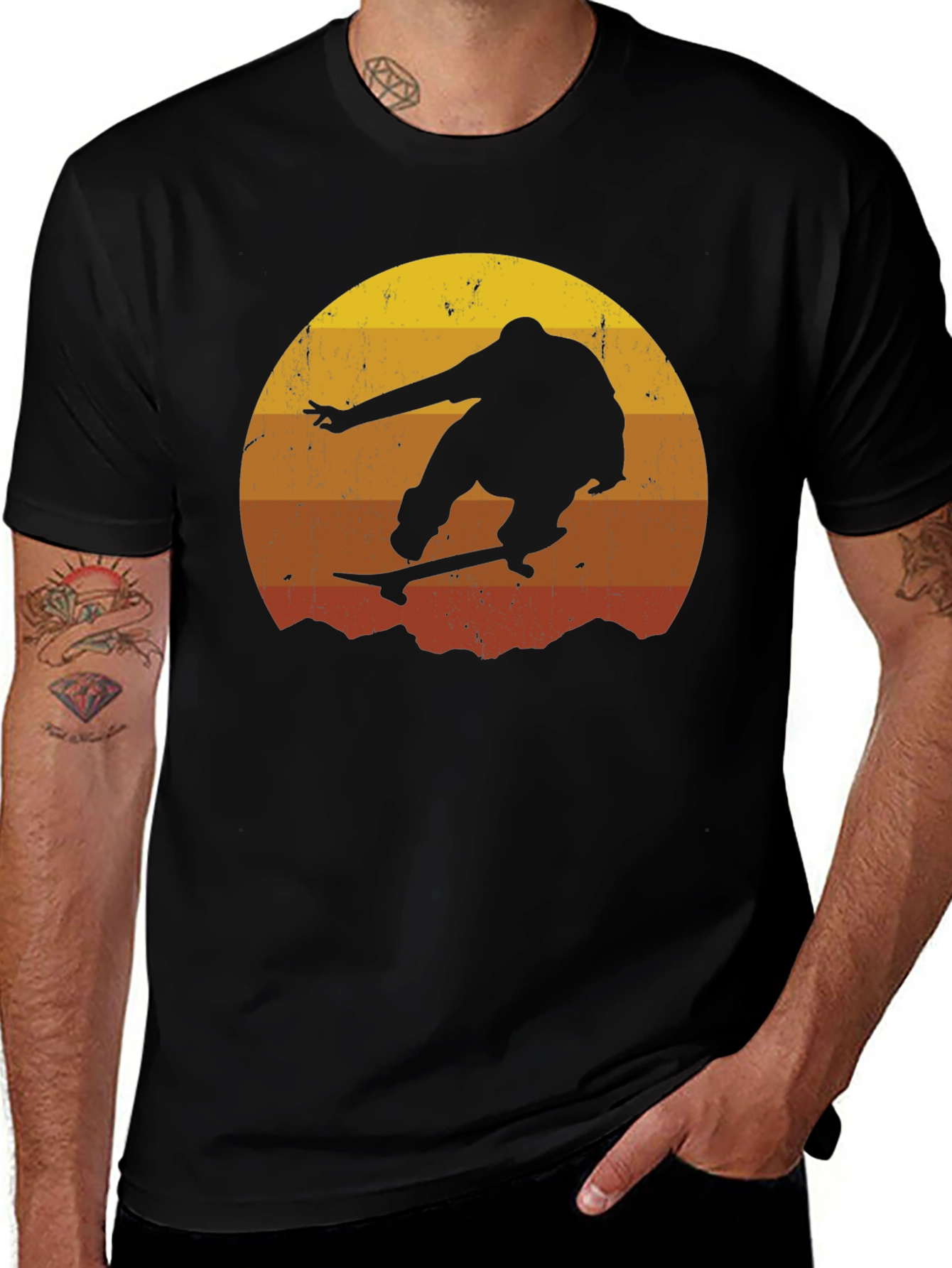 Variant 14 of Retro Skateboarder Silhouette Tee