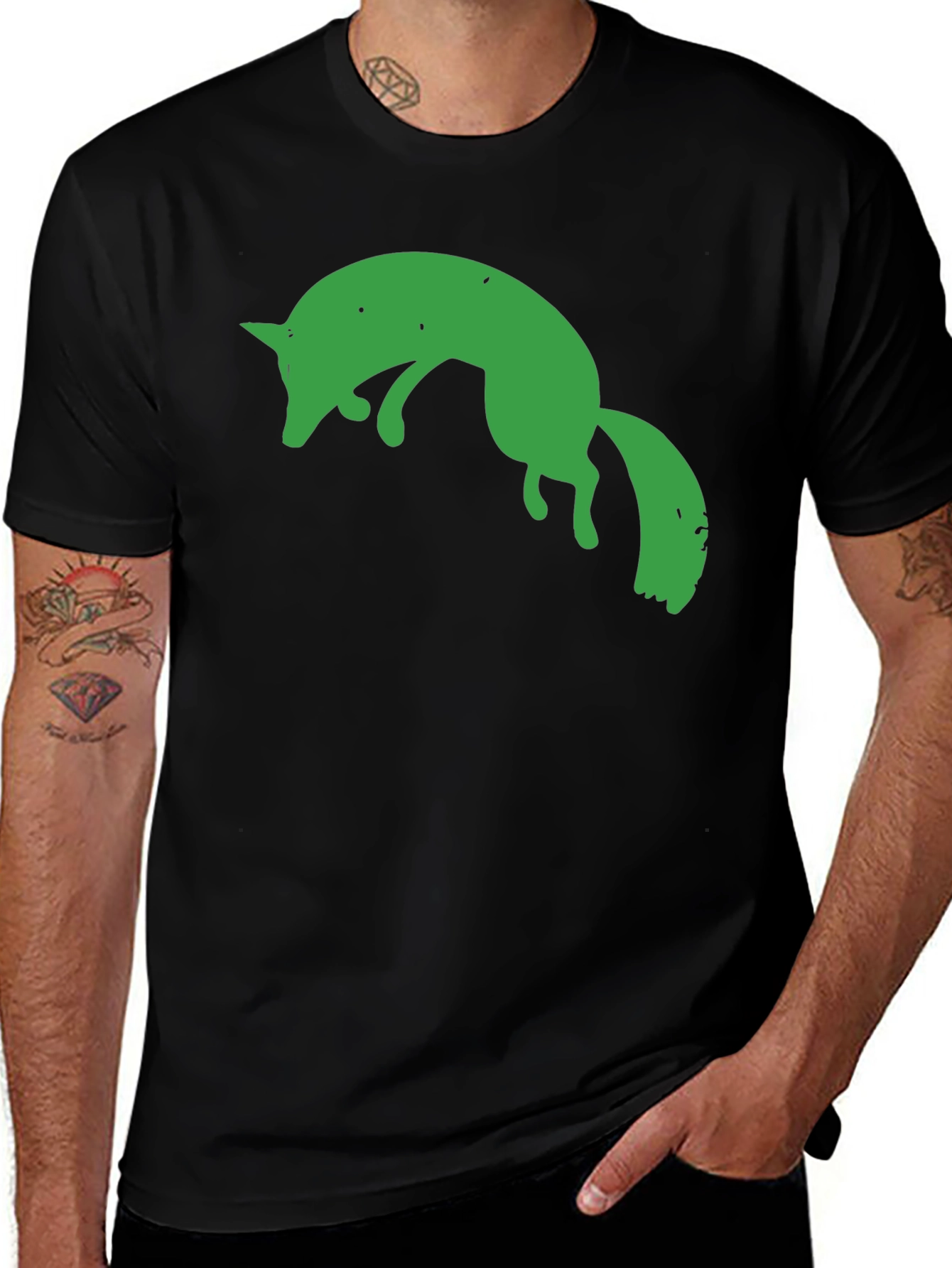 Variant 15 of Green Fox Graphic Black T-Shirt