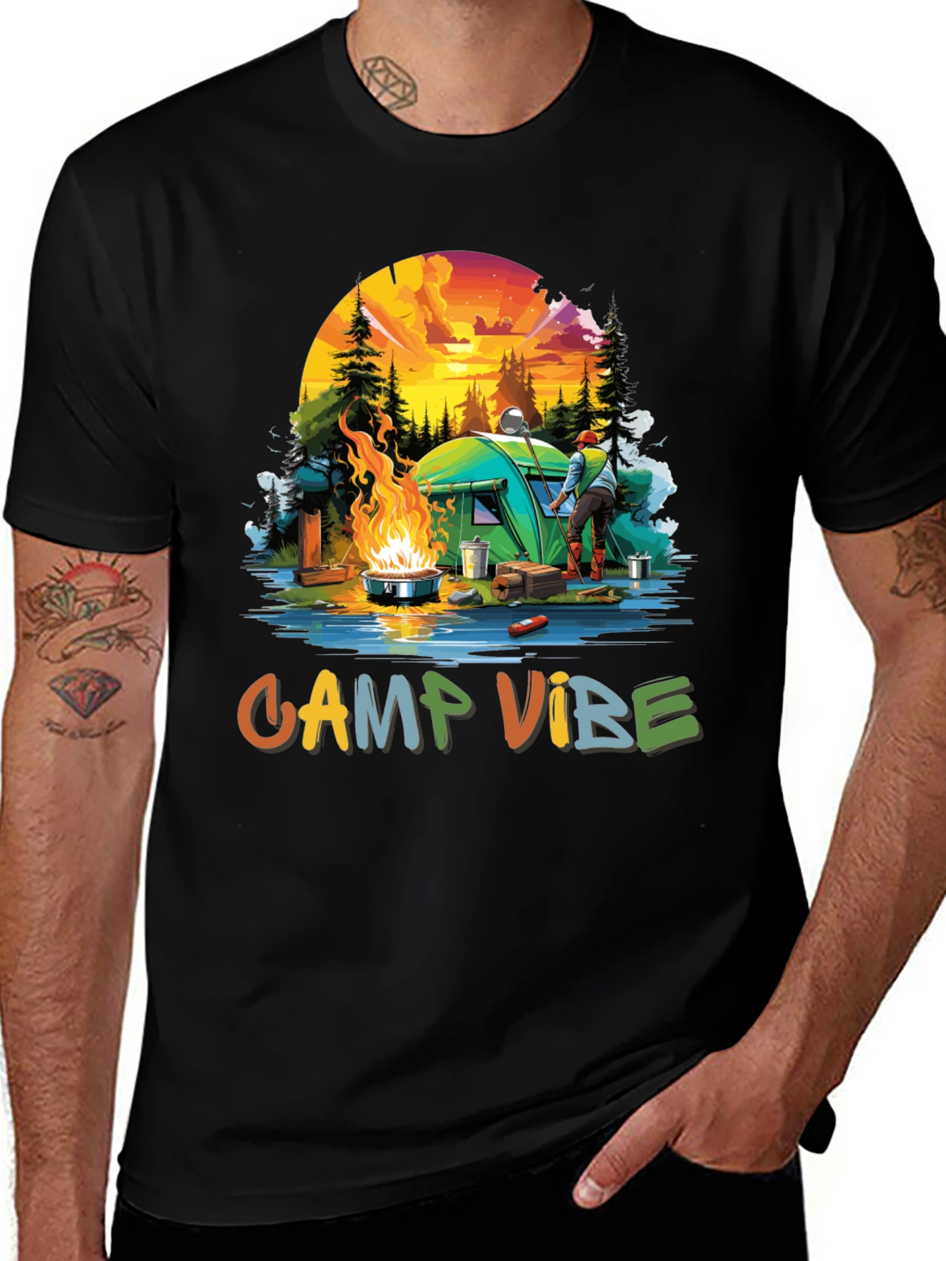 Variant 6 of Camp Vibe Graphic Tee - Outdoor Adventure