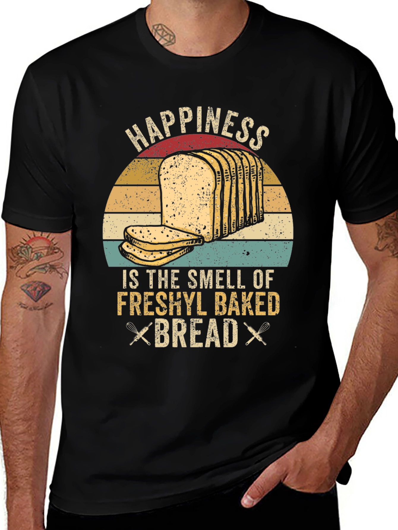 Black Happiness Smell Bread T-shirt main image