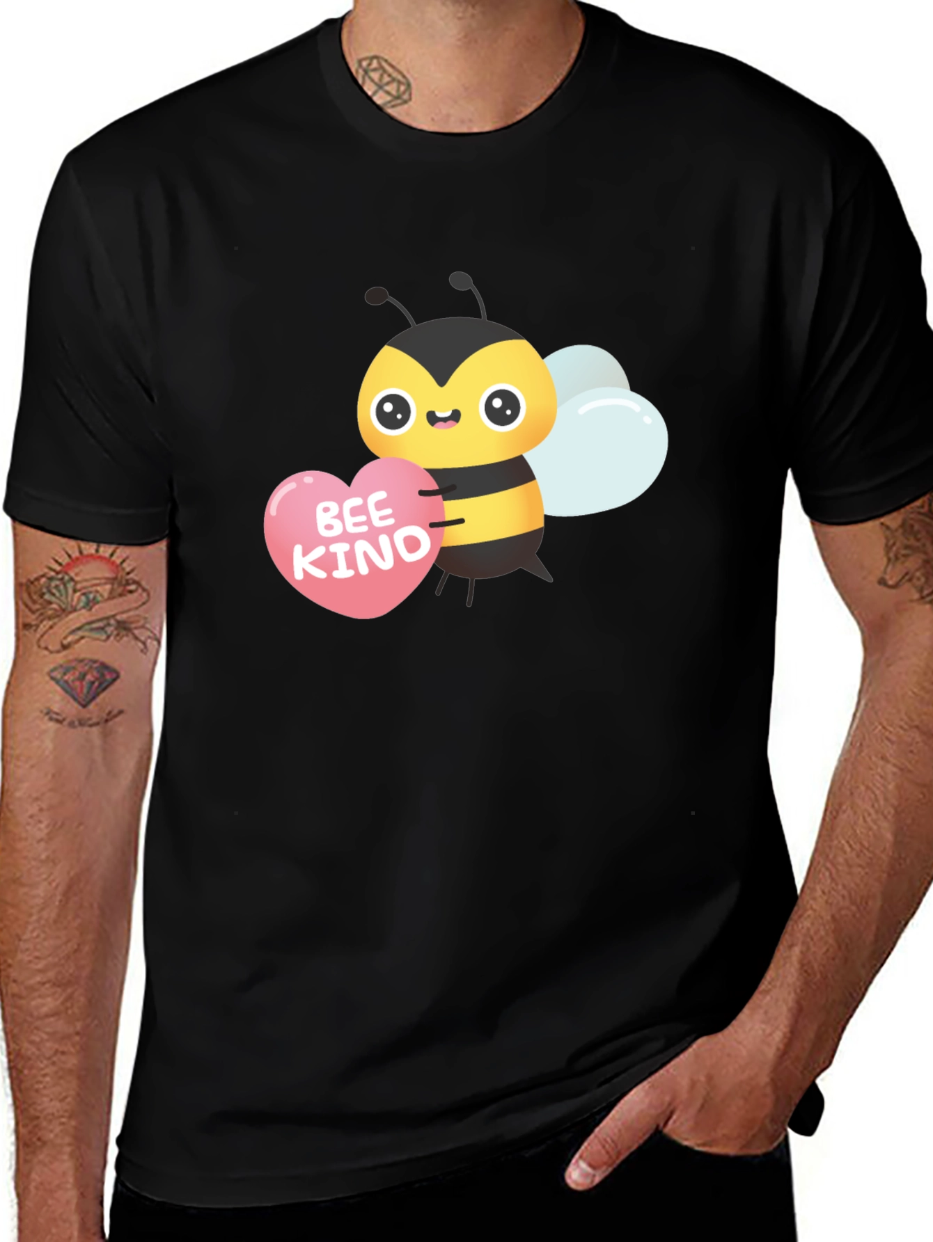 Bee Kind T-Shirt - Cute Bee with Heart Design