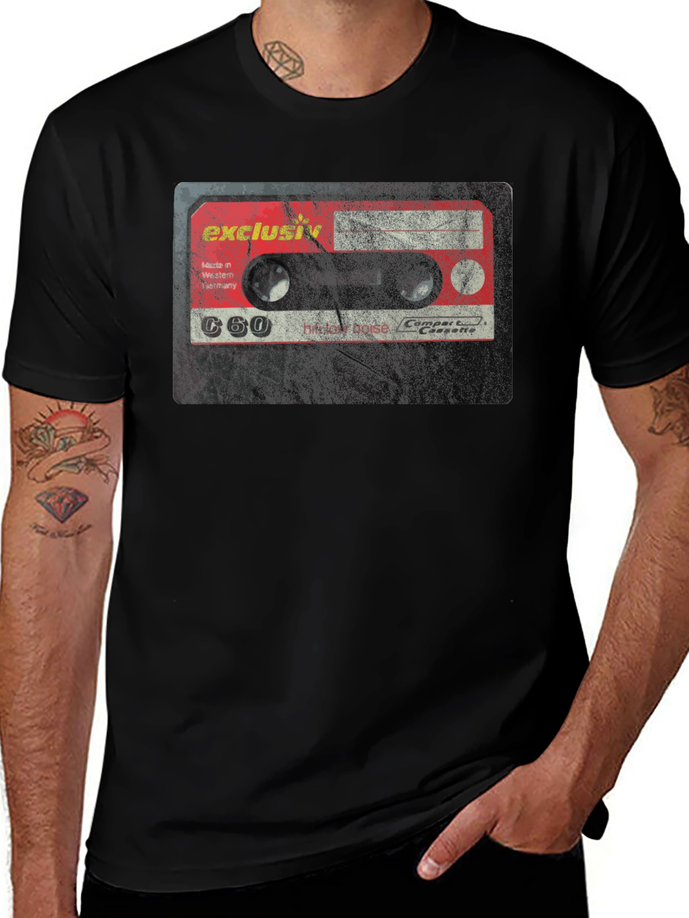 Variant 27 of Retro Cassette Tape Graphic T-Shirt - Black
