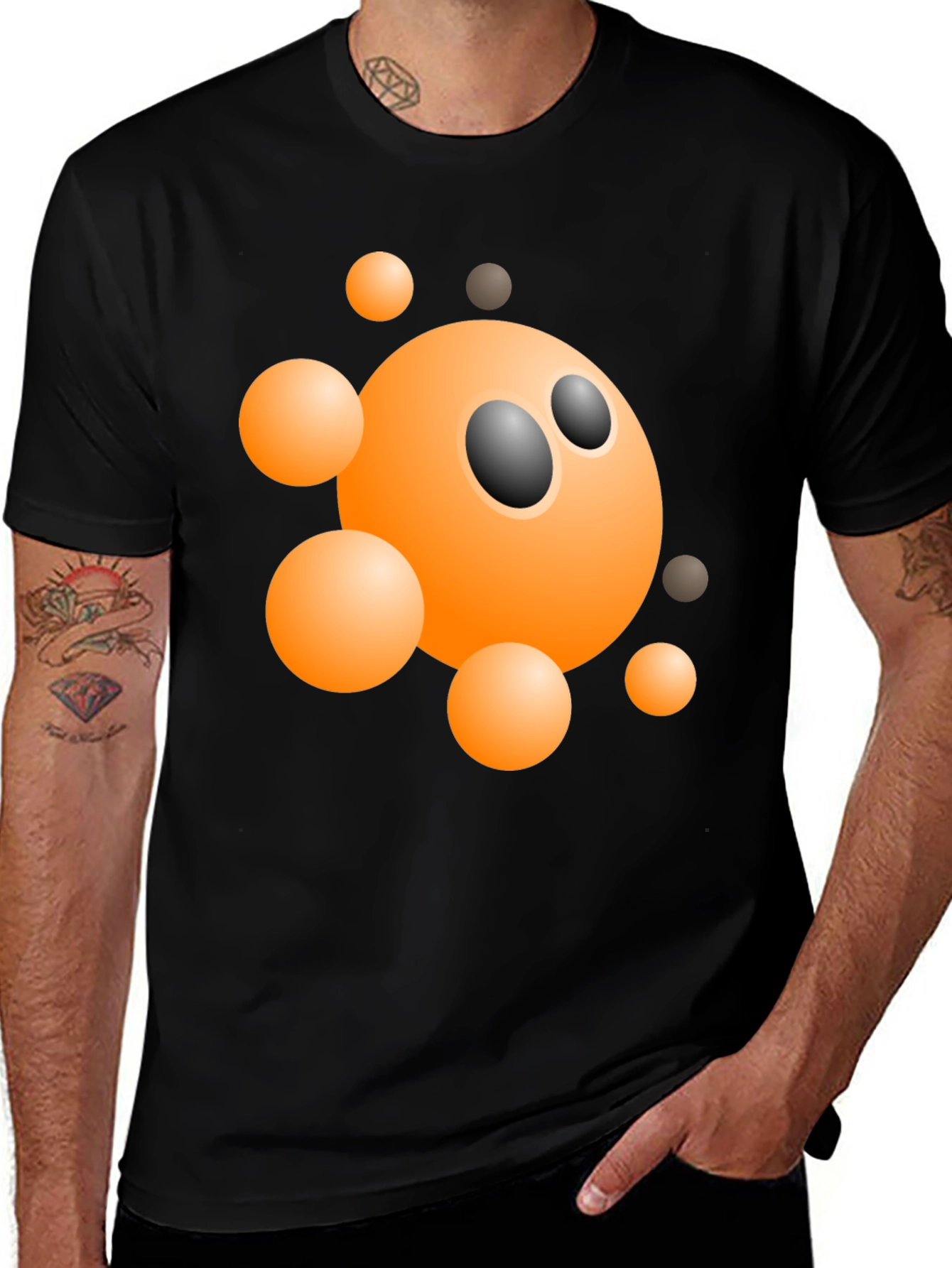 Variant 10 of Funky Orange Blob Graphic Tee - Trendy Casual Shirt