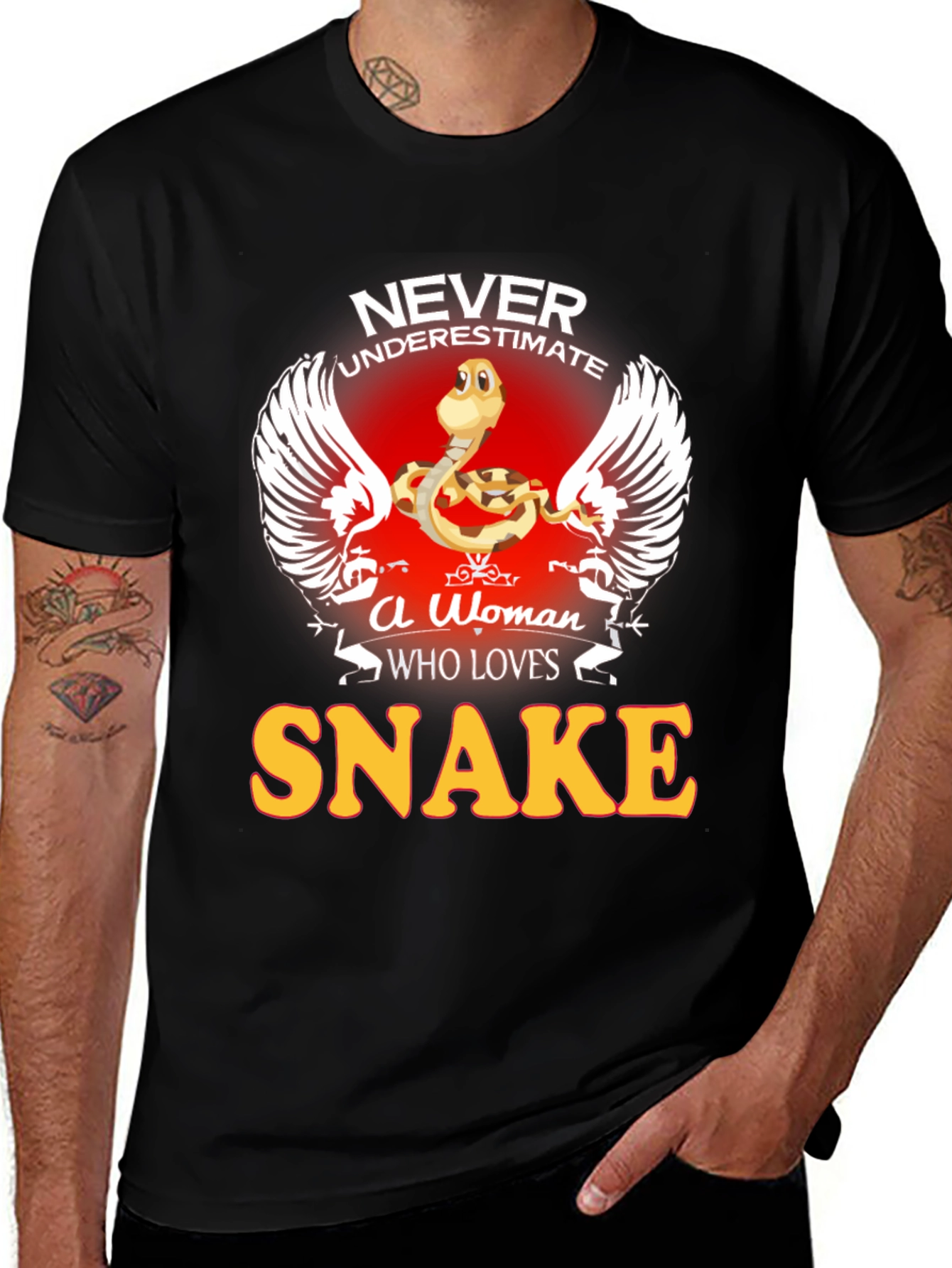Variant 14 of Never Underestimate A Woman Who Loves Snakes Tee