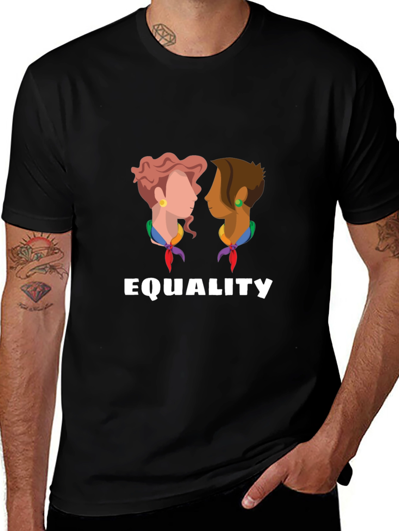 Variant 10 of Equality Graphic Tee - Unisex Black T-Shirt