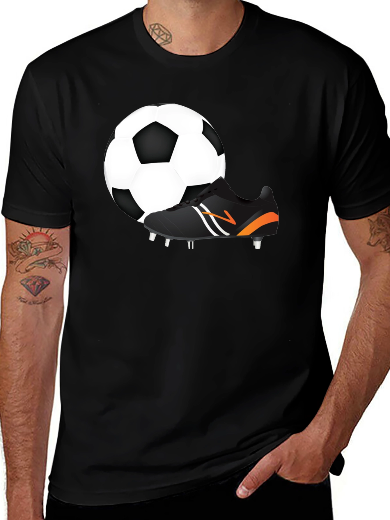 Variant 2 of Soccer Ball and Cleats Graphic T-Shirt