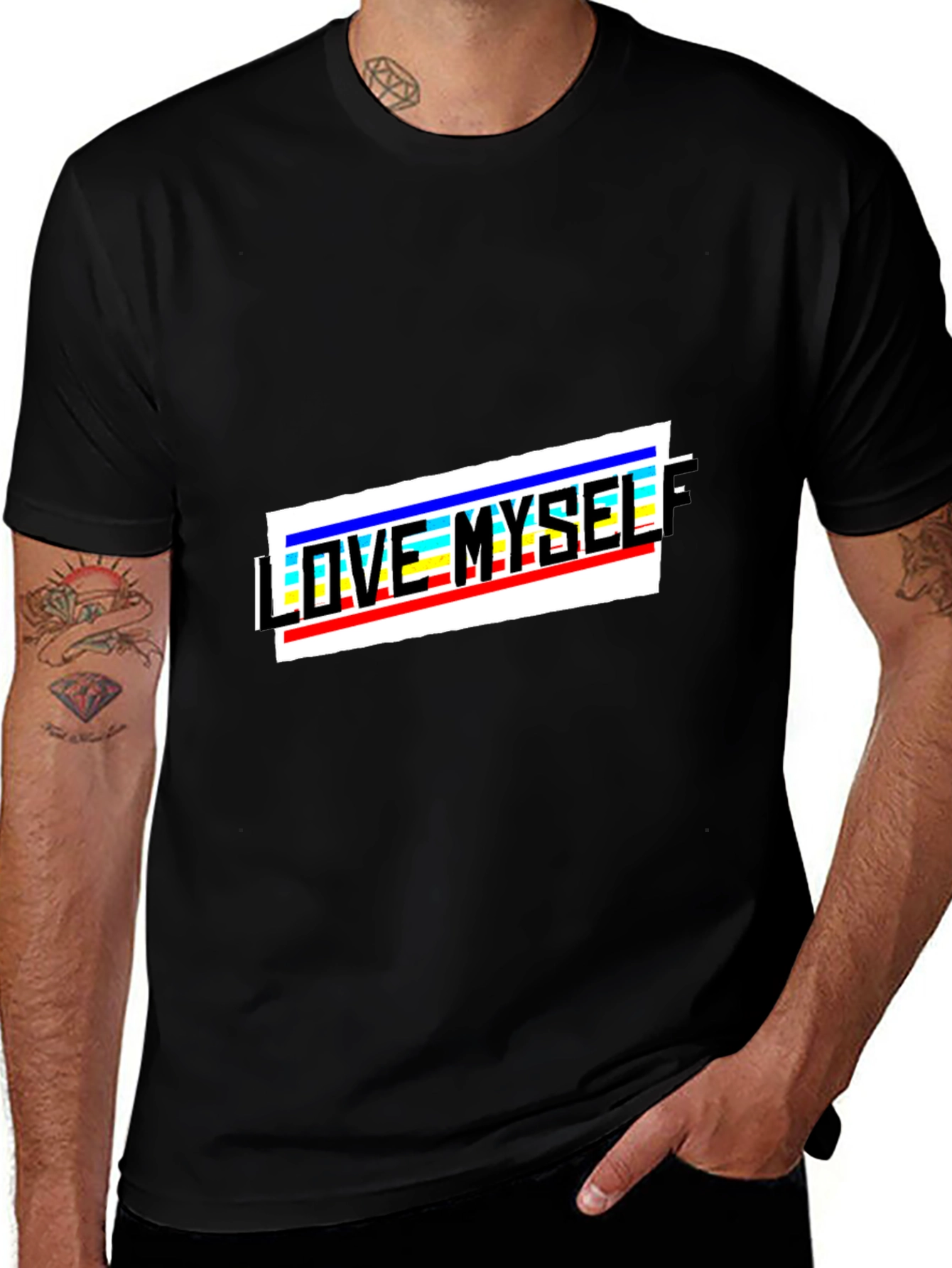 Variant 12 of Love Myself Graphic Print Black T-Shirt