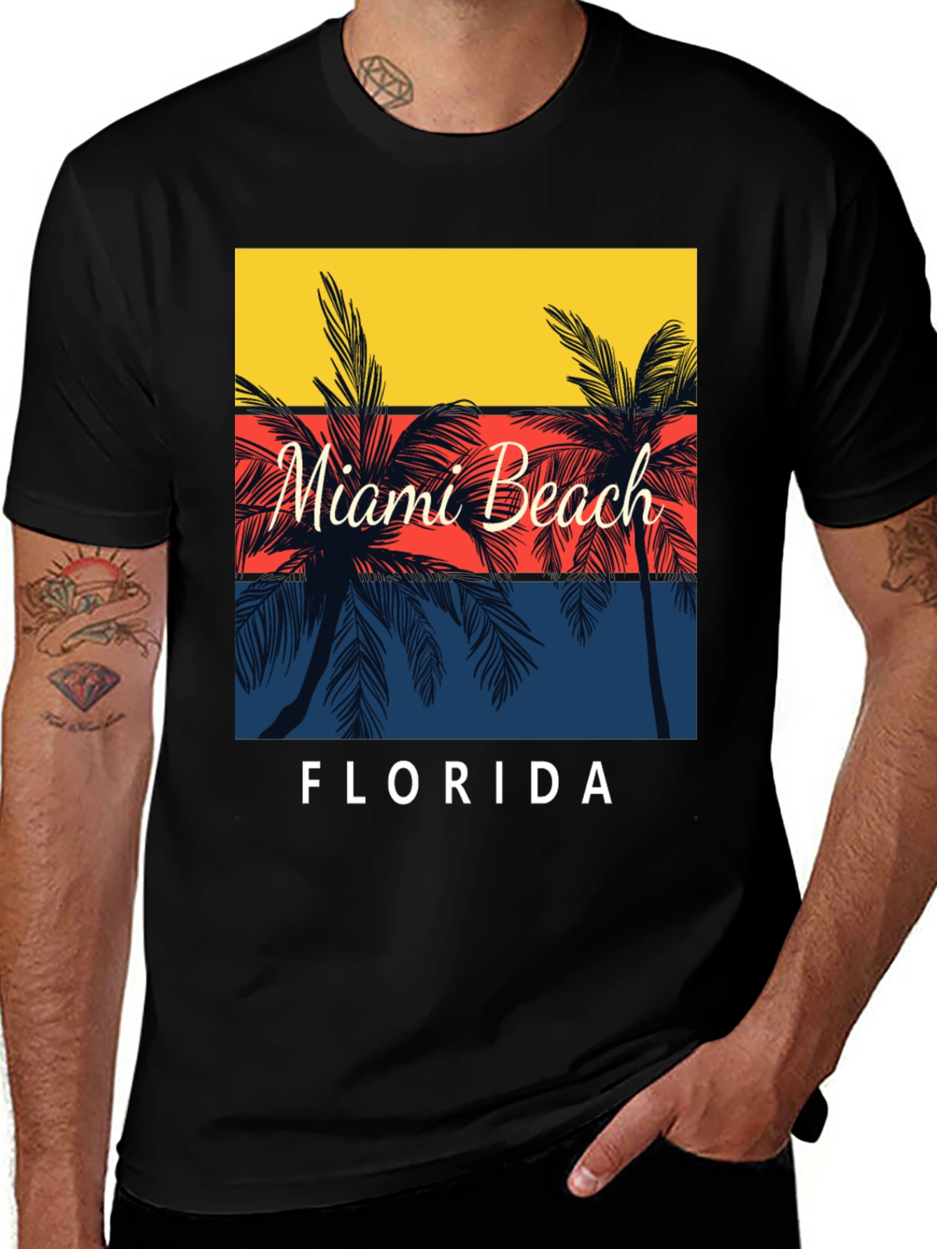 Miami Beach Florida Palm Tree T-Shirt