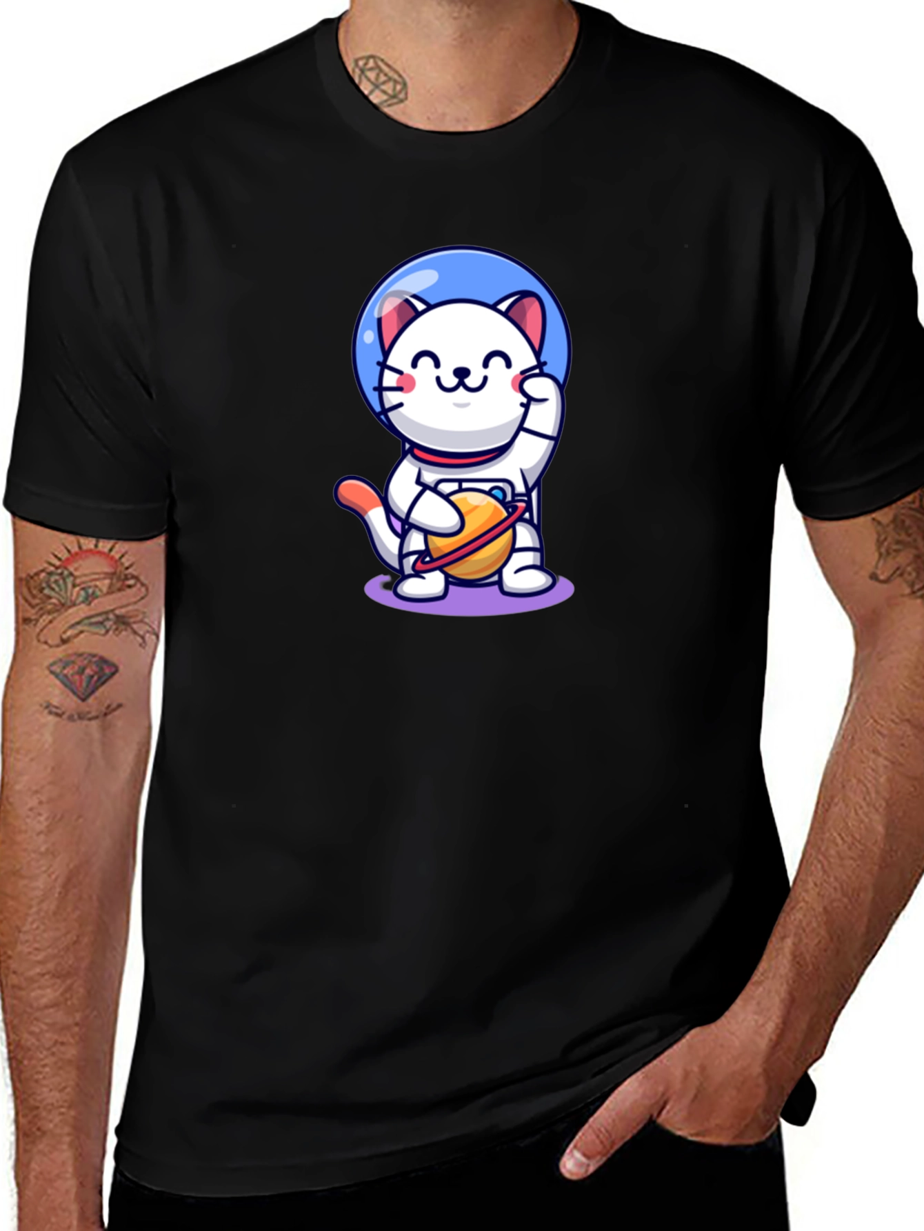 Variant 6 of Astronaut Cat T-Shirt - Galaxy Explorer