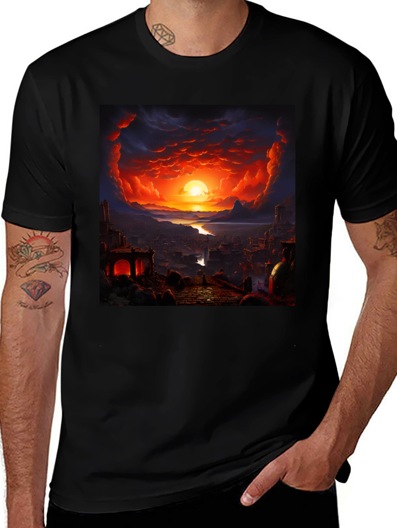 Variant 11 of Sunset Cityscape Graphic Tee
