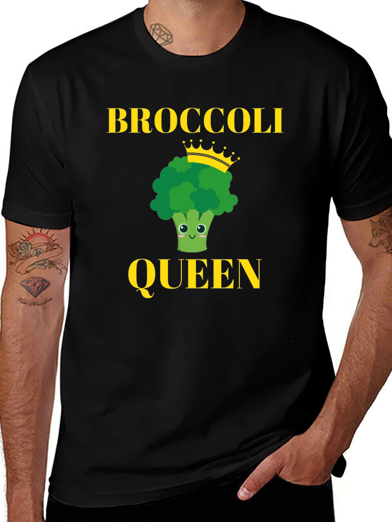 Variant 19 of Broccoli Queen Graphic Tee - Funny Vegetable Lover Shirt