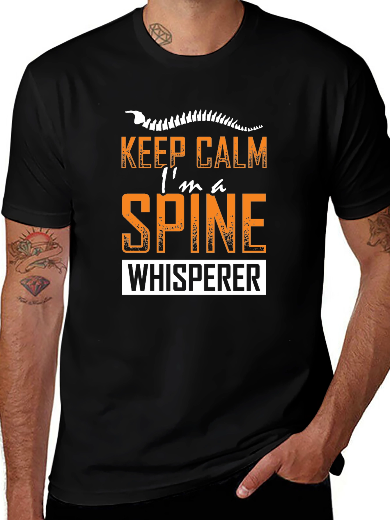 Variant 24 of Keep Calm Spine Whisperer Black T-Shirt