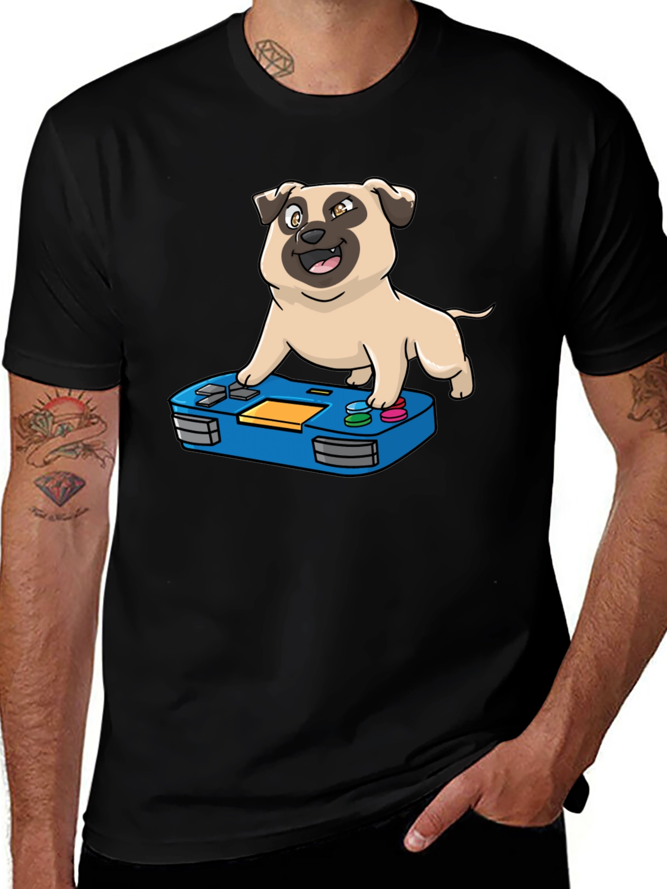 Variant 26 of Gamer Dog Black T-Shirt