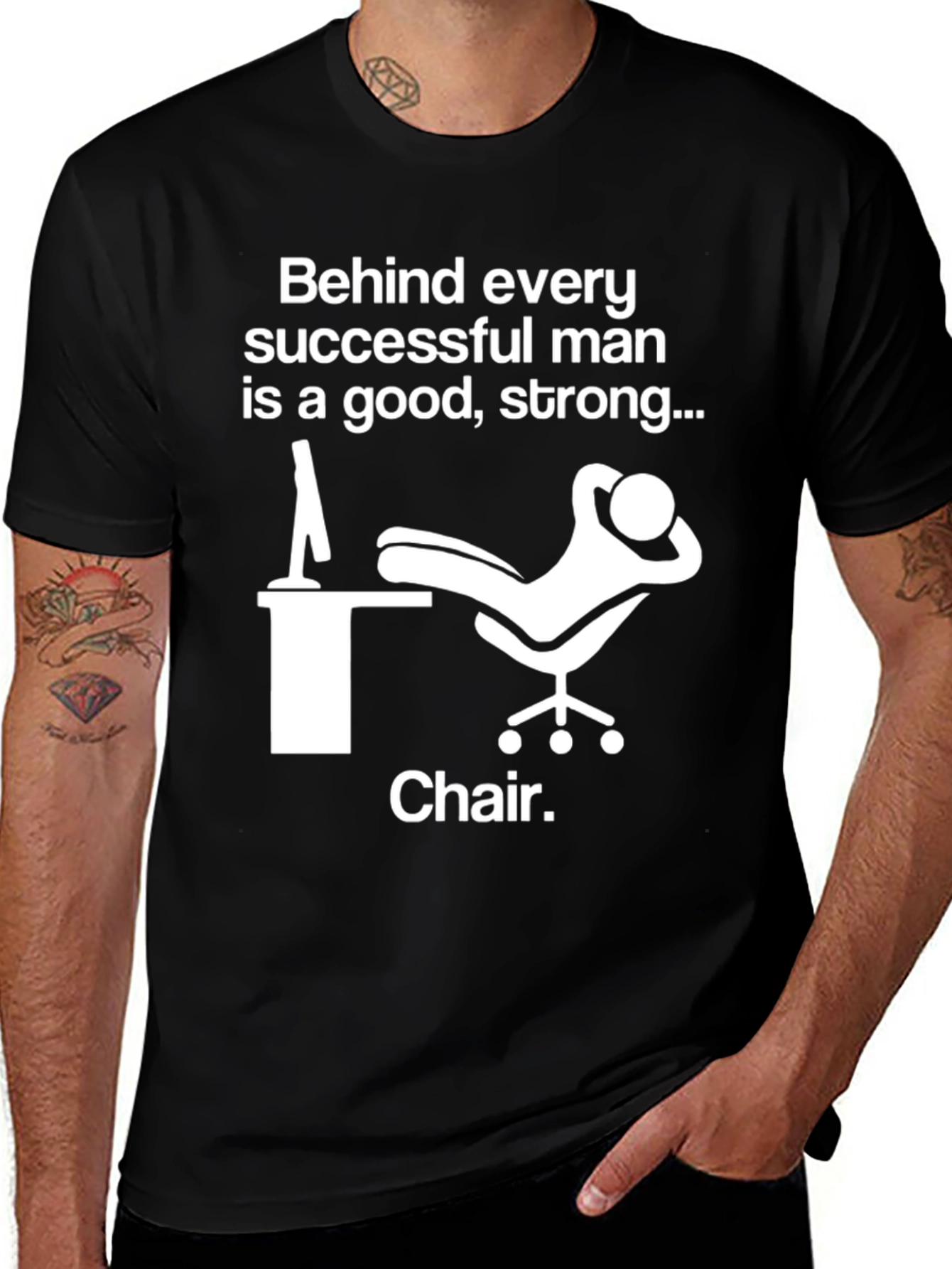 Variant 13 of Funny "Chair" T-Shirt - Successful Man Tee