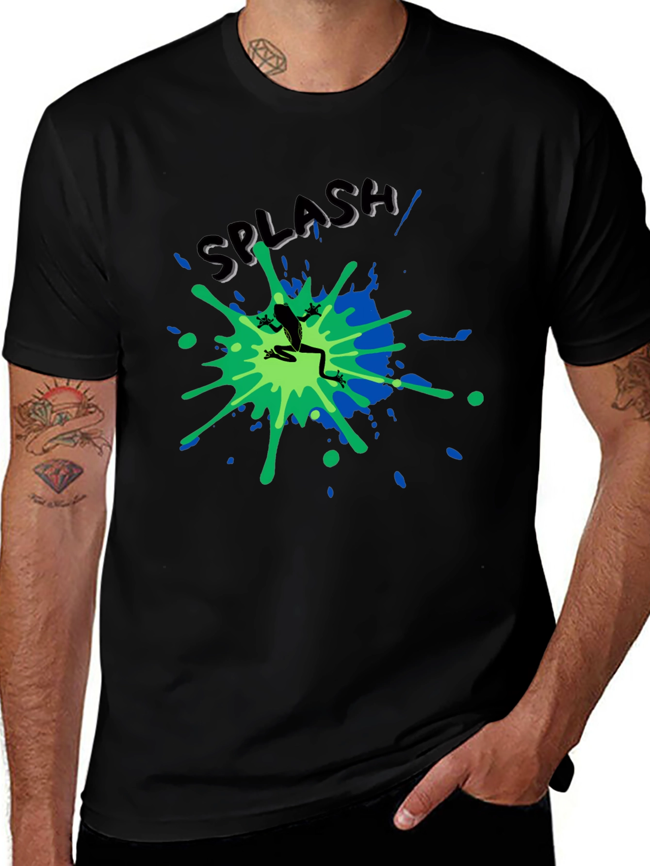 Splash Frog T-Shirt - Black Tee