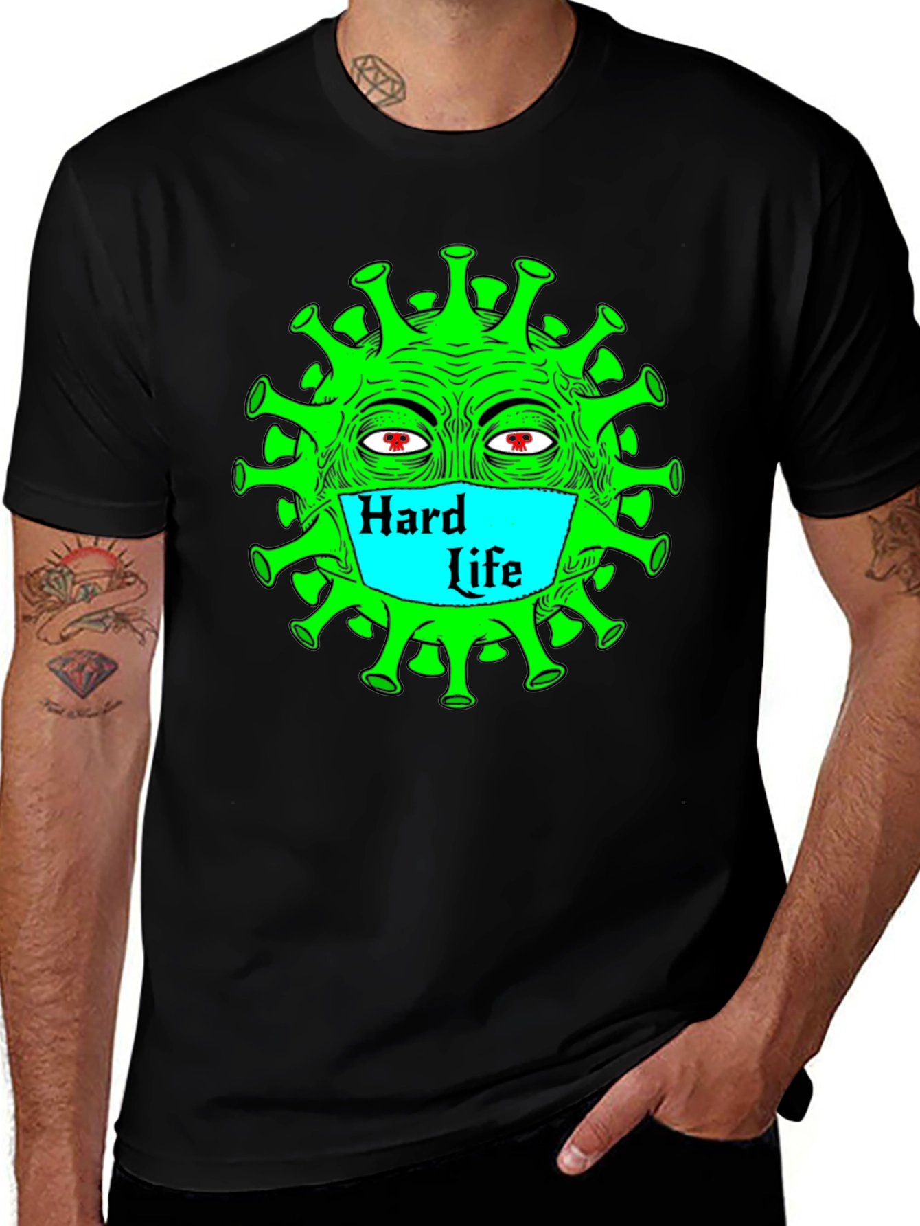 Variant 22 of Hard Life Graphic Tee - Funny Corona Virus T-Shirt