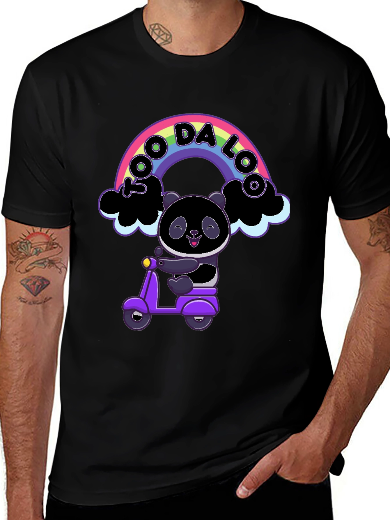 Variant 16 of Cool Panda on Scooter Graphic T-Shirt